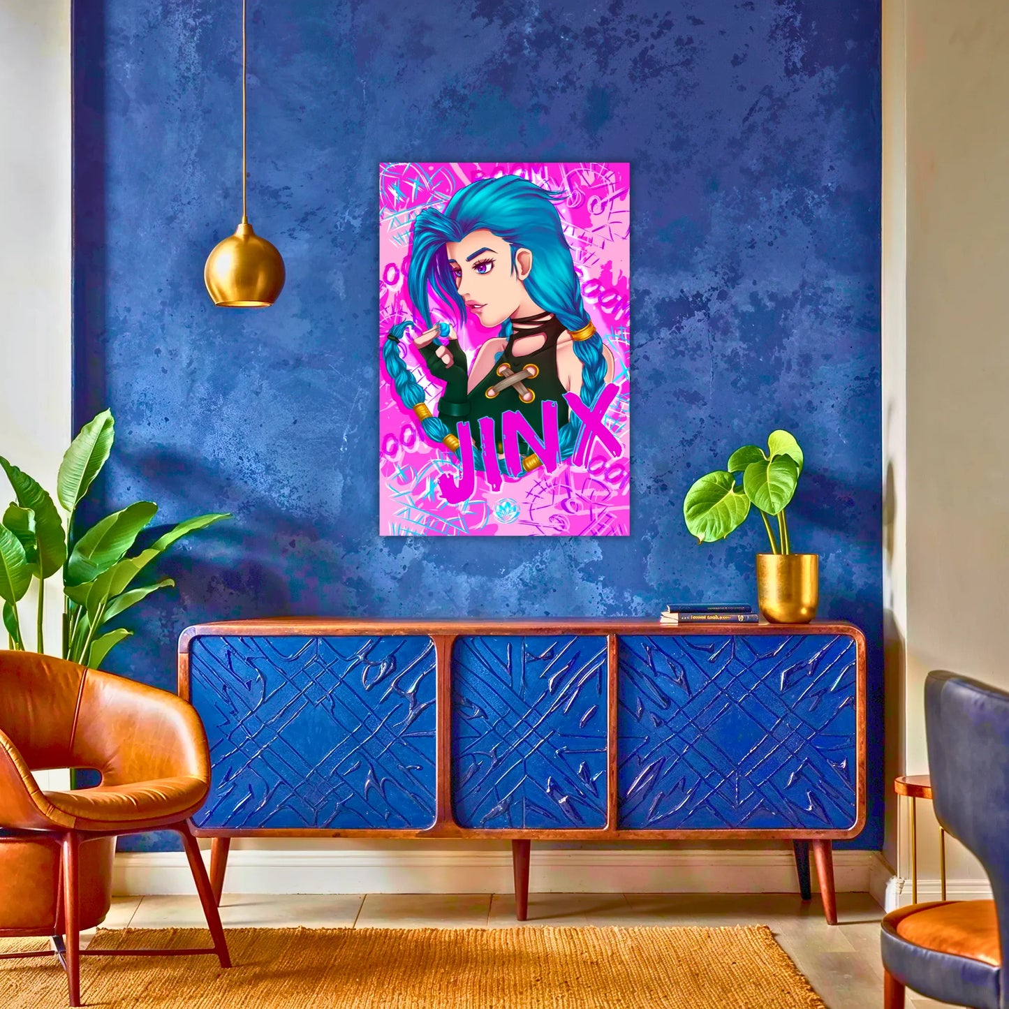 Tableau-jinx-graffiti-rose-au-dessus-du-buffet | DreamWay