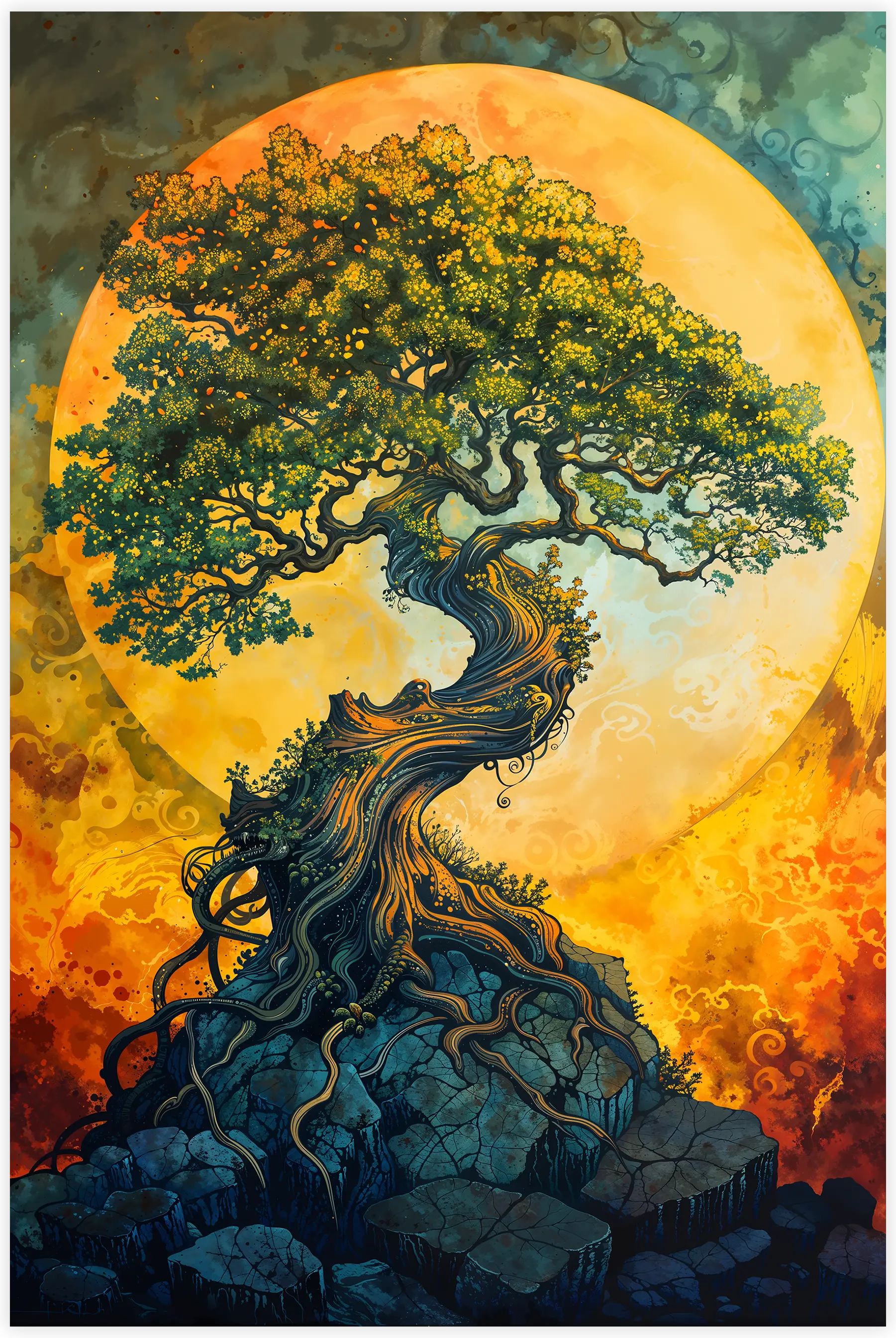 JOSUE Tableau Toile Arbre De Vie Paysages colorés Tableau Peinture Sur Toile,Orange, Bleu Decoration Murale Salle De Bain Bureau Salon Cuisine- 50x70cm Sans cadre JOSUE Tableau Toile Arbre De Vie Paysages colorés Tableau Peinture Sur Toile,Orange, Bleu Decoration Murale Salle De Bain Bureau Salon Cuisine- 50x70cm Sans cadre