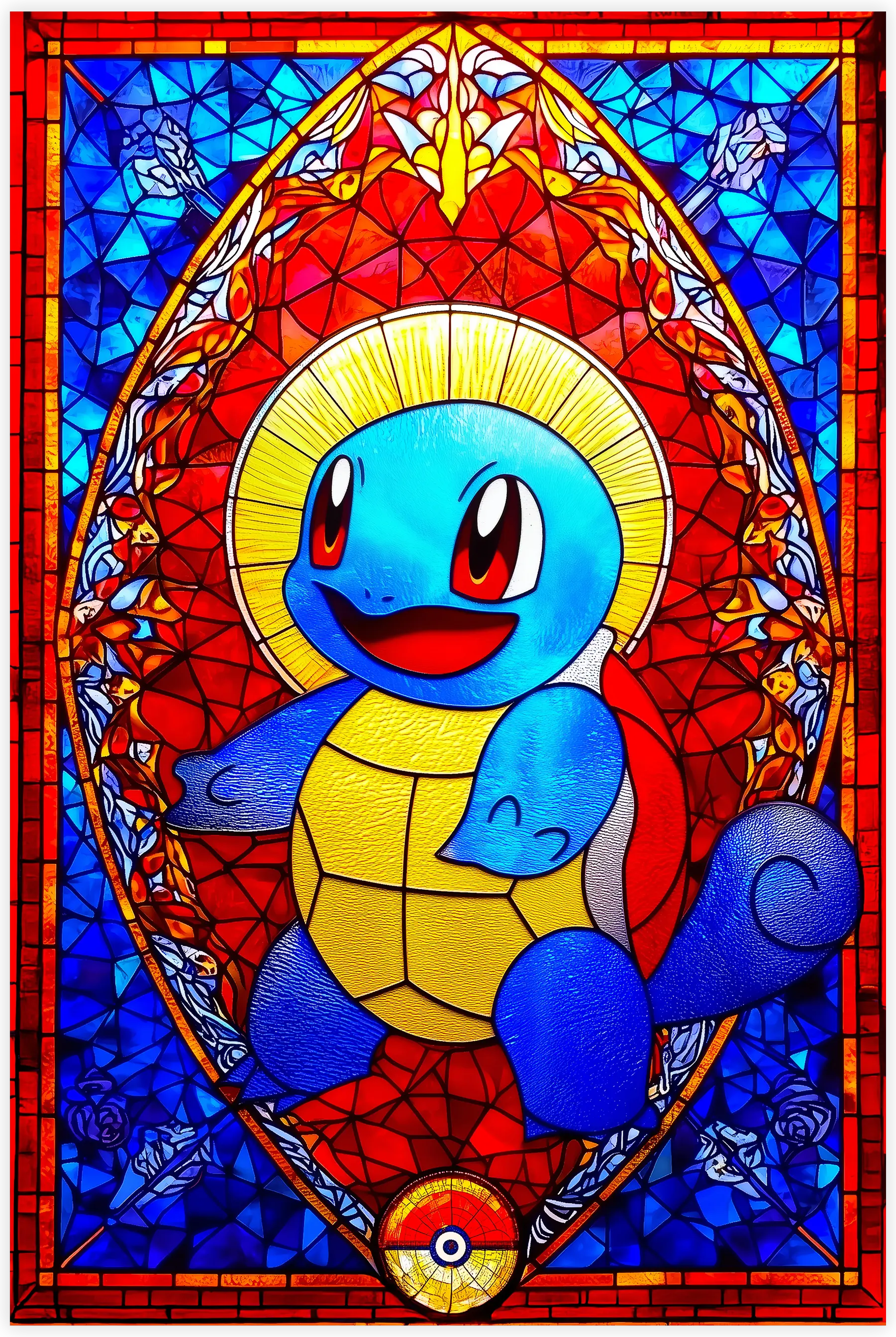 Tableau Pokémon Carapuce Vitrail