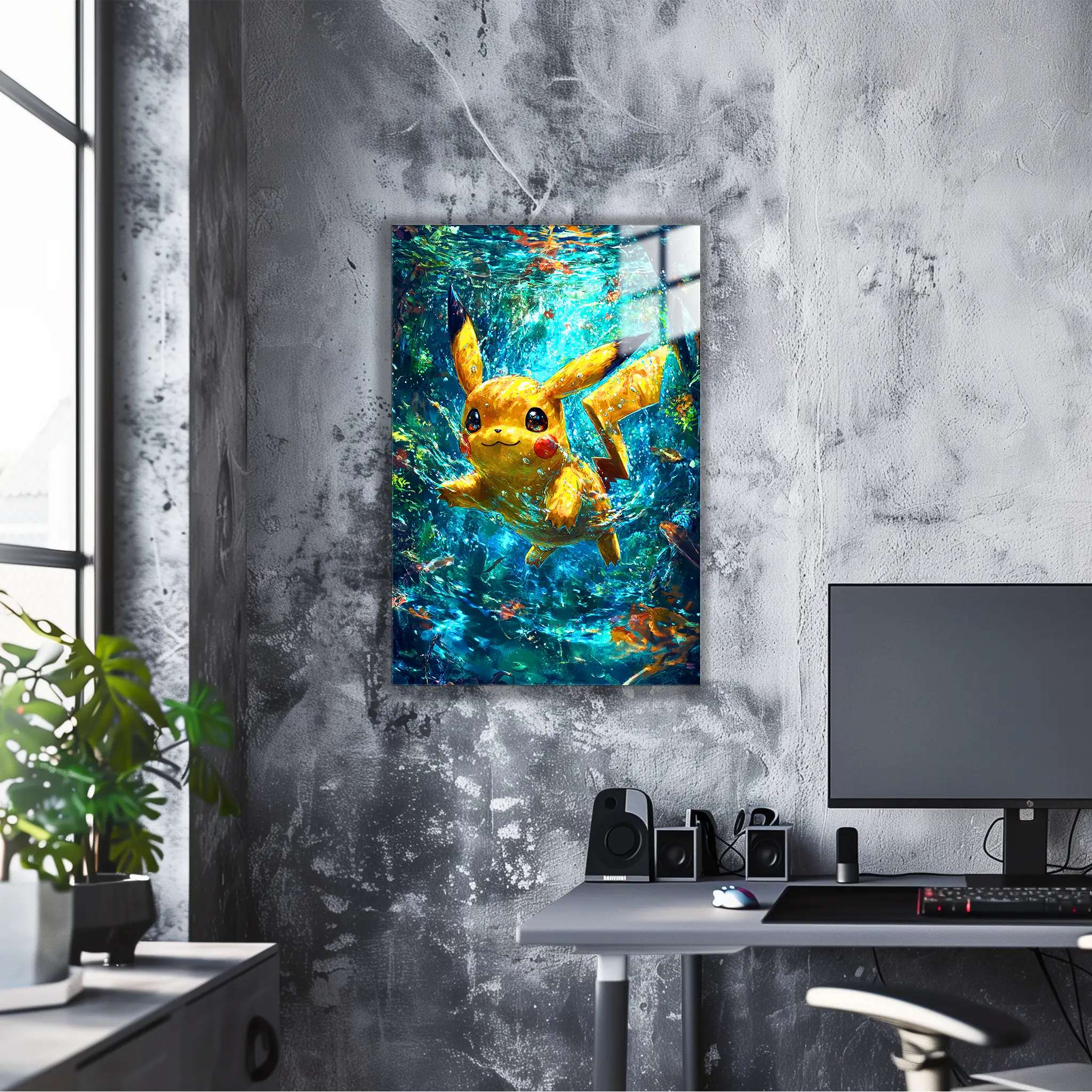 Tableau Pokémon Pikachu Plongeon