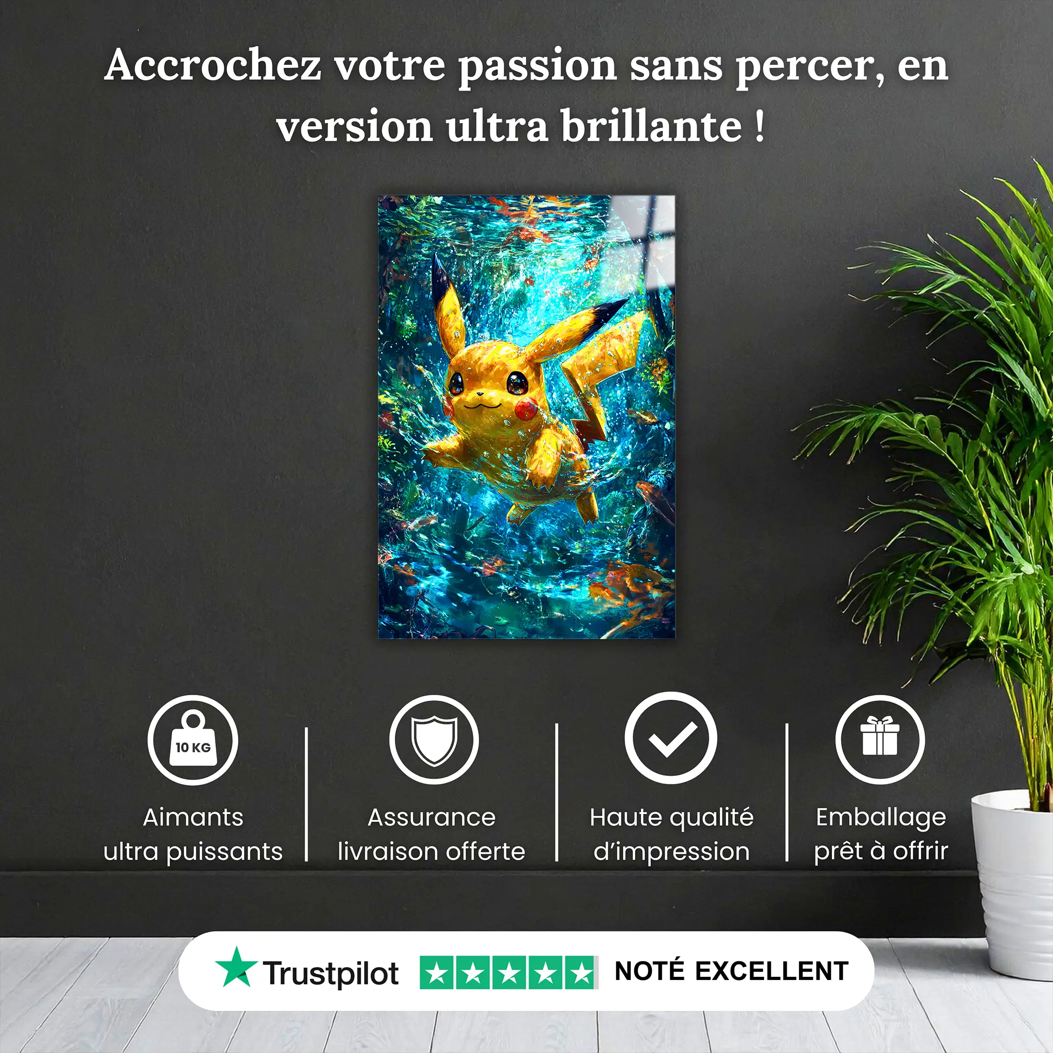 Tableau Pokémon Pikachu Plongeon