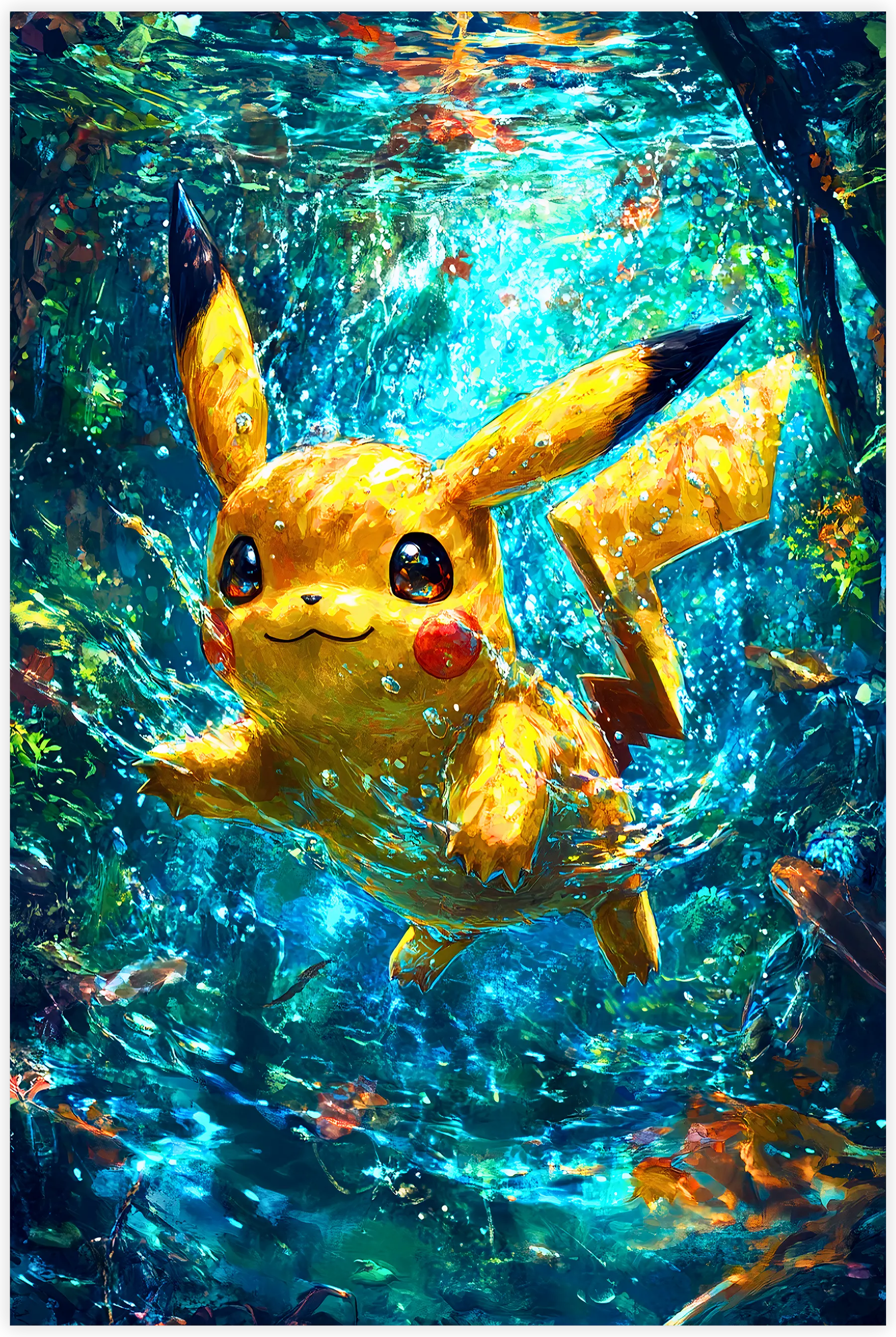 Tableau Pokémon Pikachu Plongeon