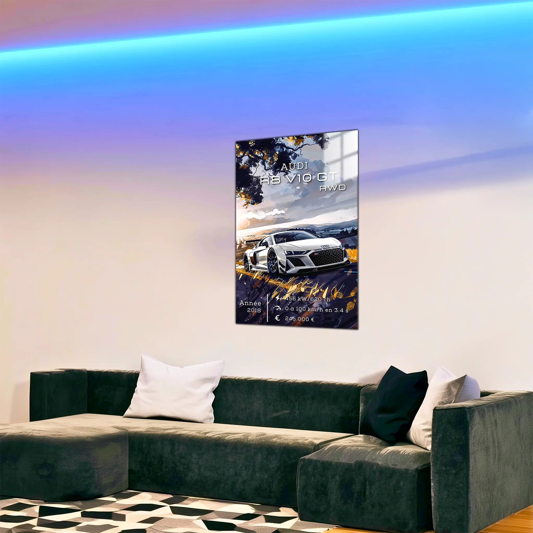 Tableau-Audi-R8-V10-GT-RWD-dans-le-salon | DreamWay