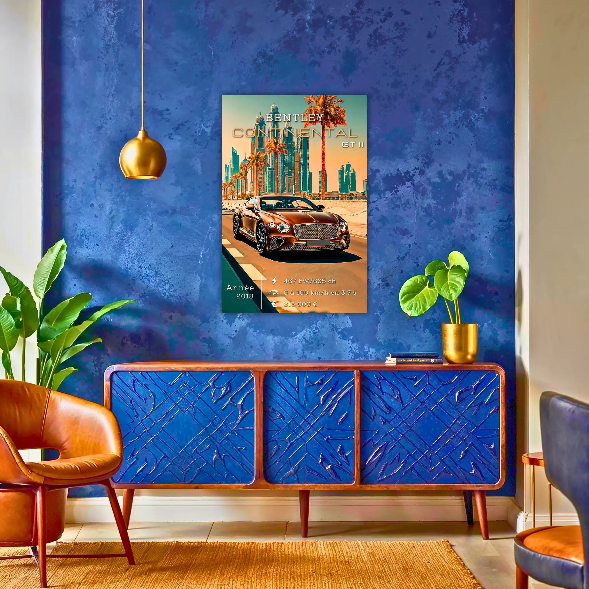 Tableau-Bentley-Continental-GT-II-au-dessus-du-buffet | DreamWay