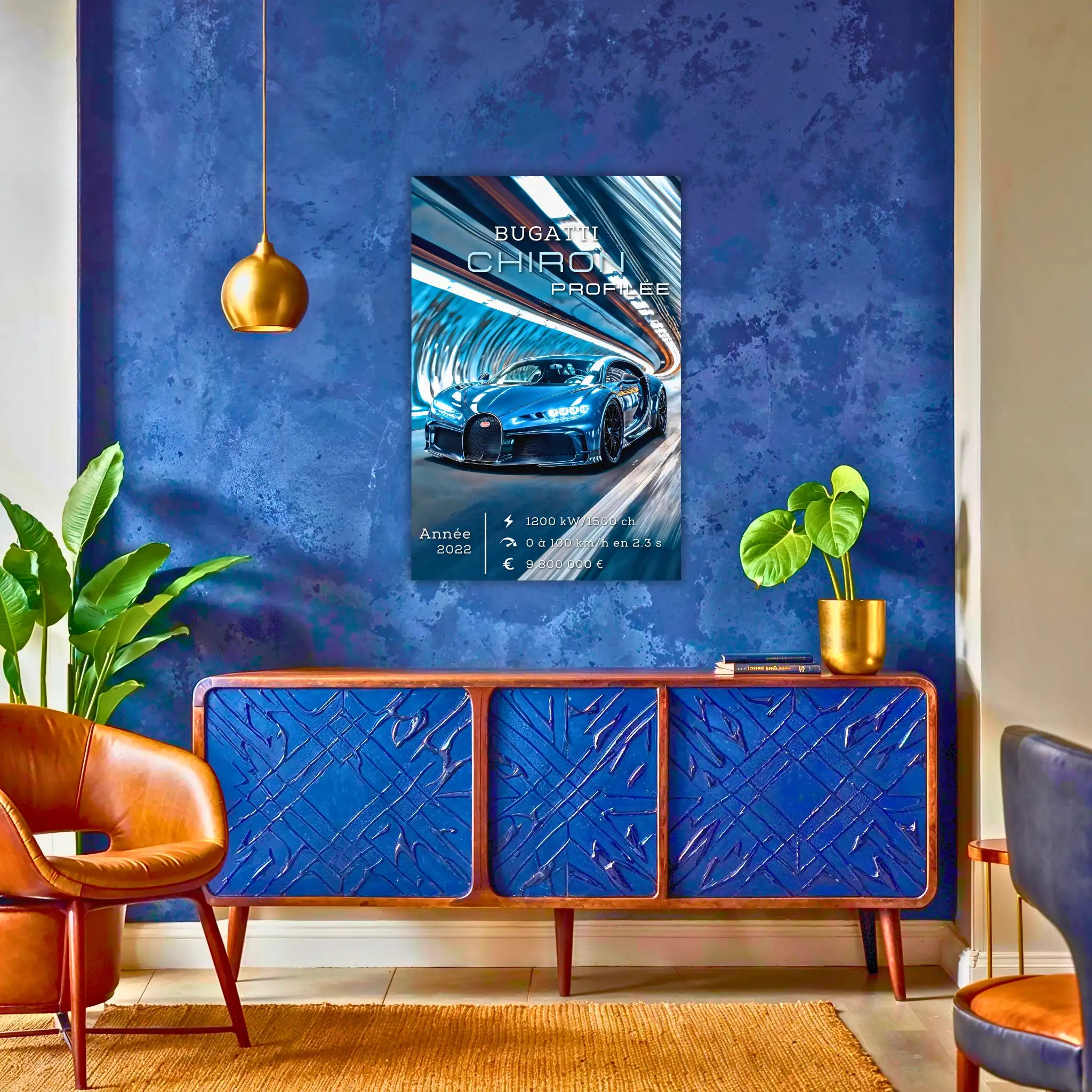 Tableau-Bugatti-Chiron-Profilee-au-dessus-du-buffet | DreamWay