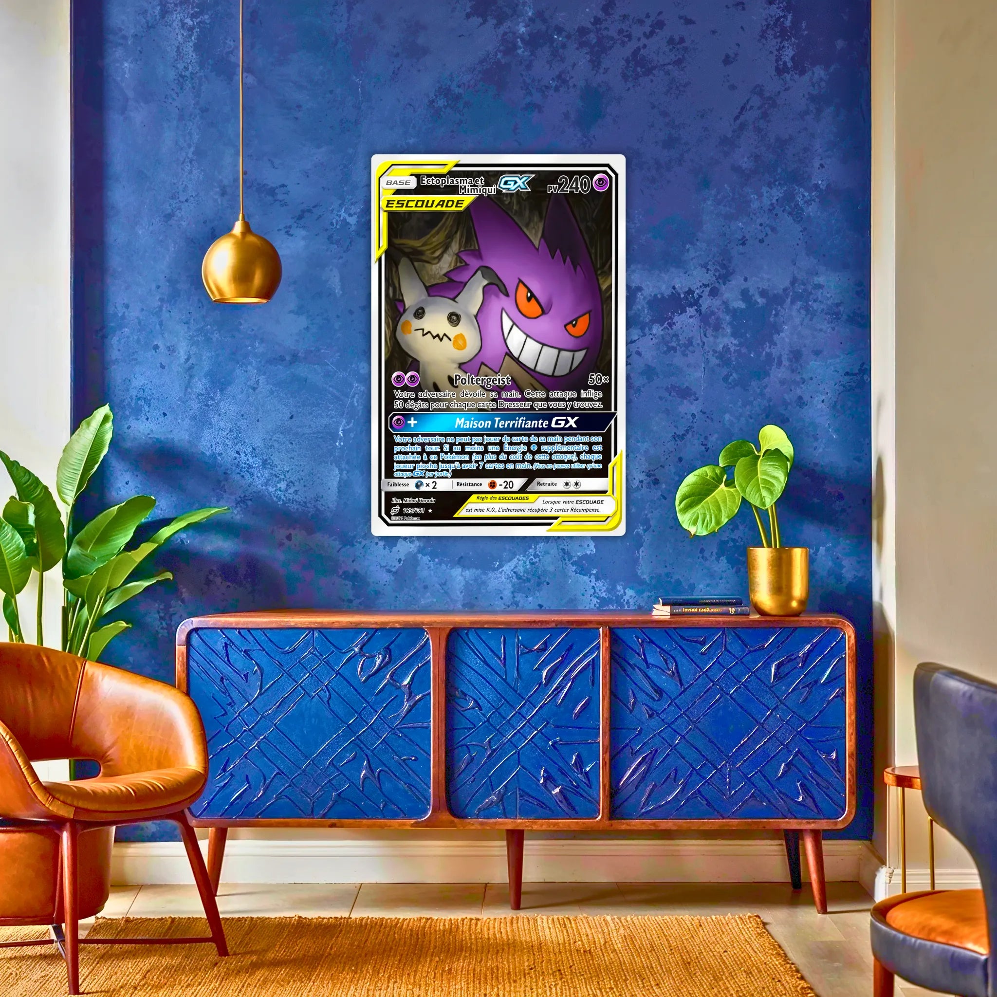 Tableau Carte Pokemon Ectoplasma et Mimiqui Duo de Choc