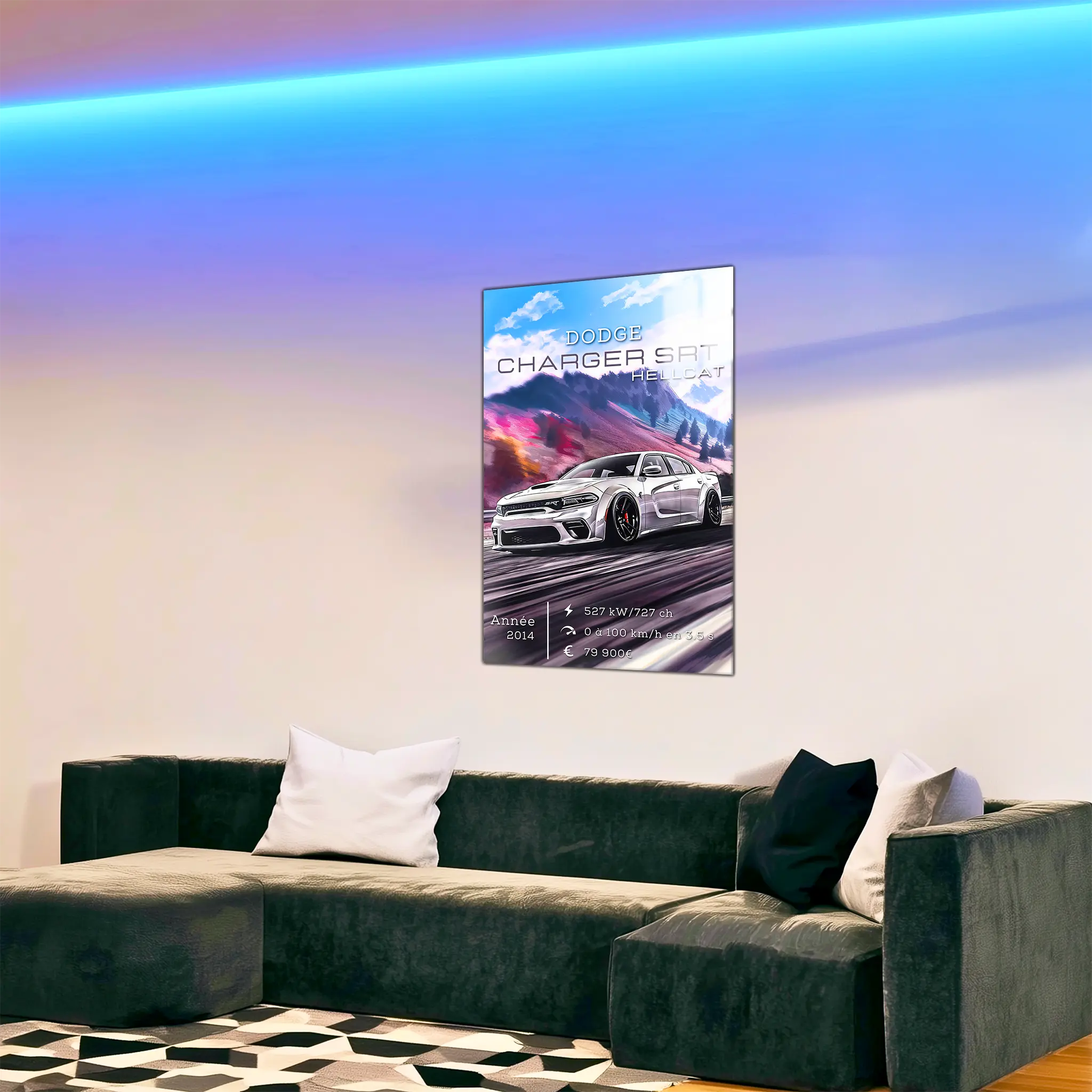 Tableau-Dodge-Charger-SRT-Hellcat-dans-le-salon | DreamWay
