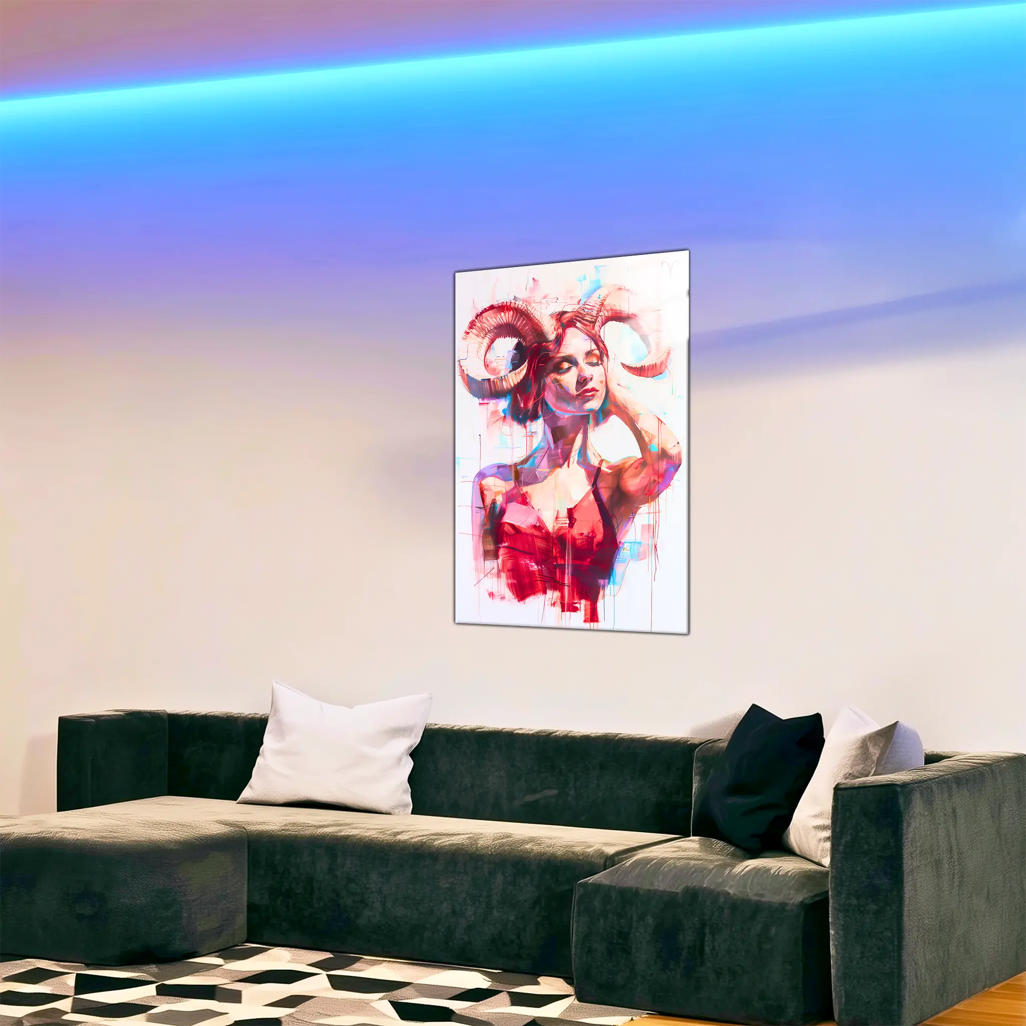 Tableau-Femme-Belier-dans-le-salon | DreamWay