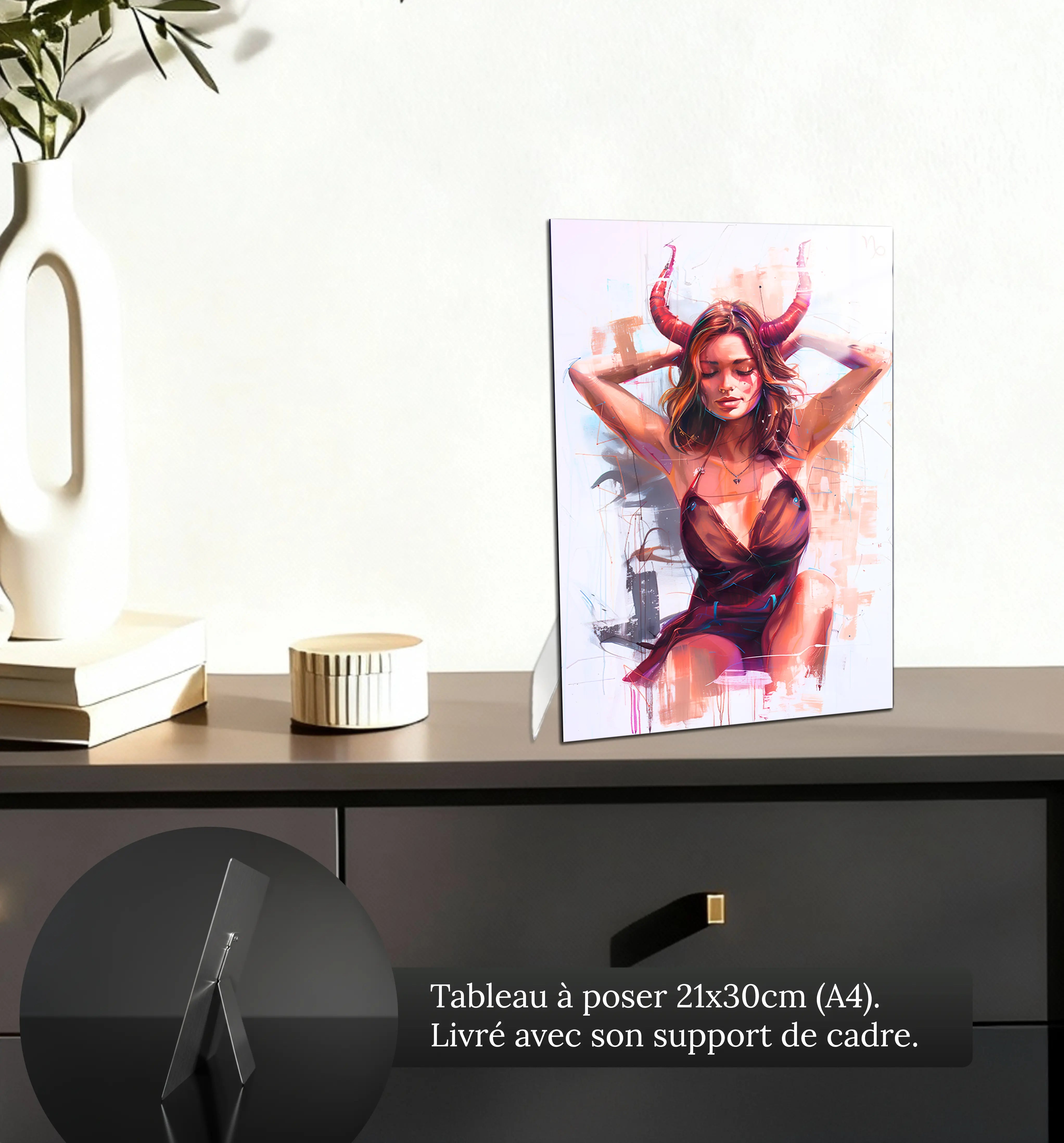 Tableau-Femme-Capricorne-petit-format-a-poser-sur-meuble | DreamWay
