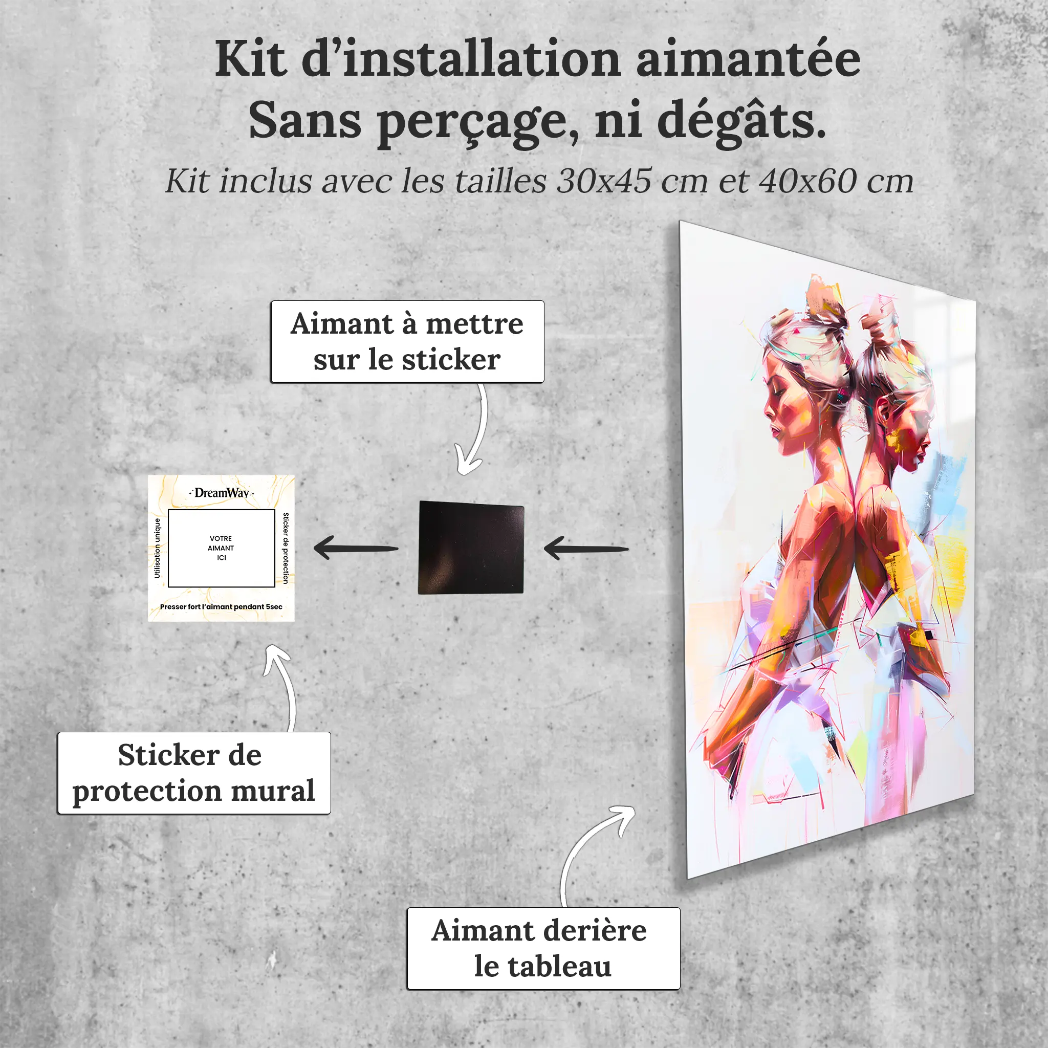 Tableau-Femme-Gemeau-avec-installation-aimantee | DreamWay