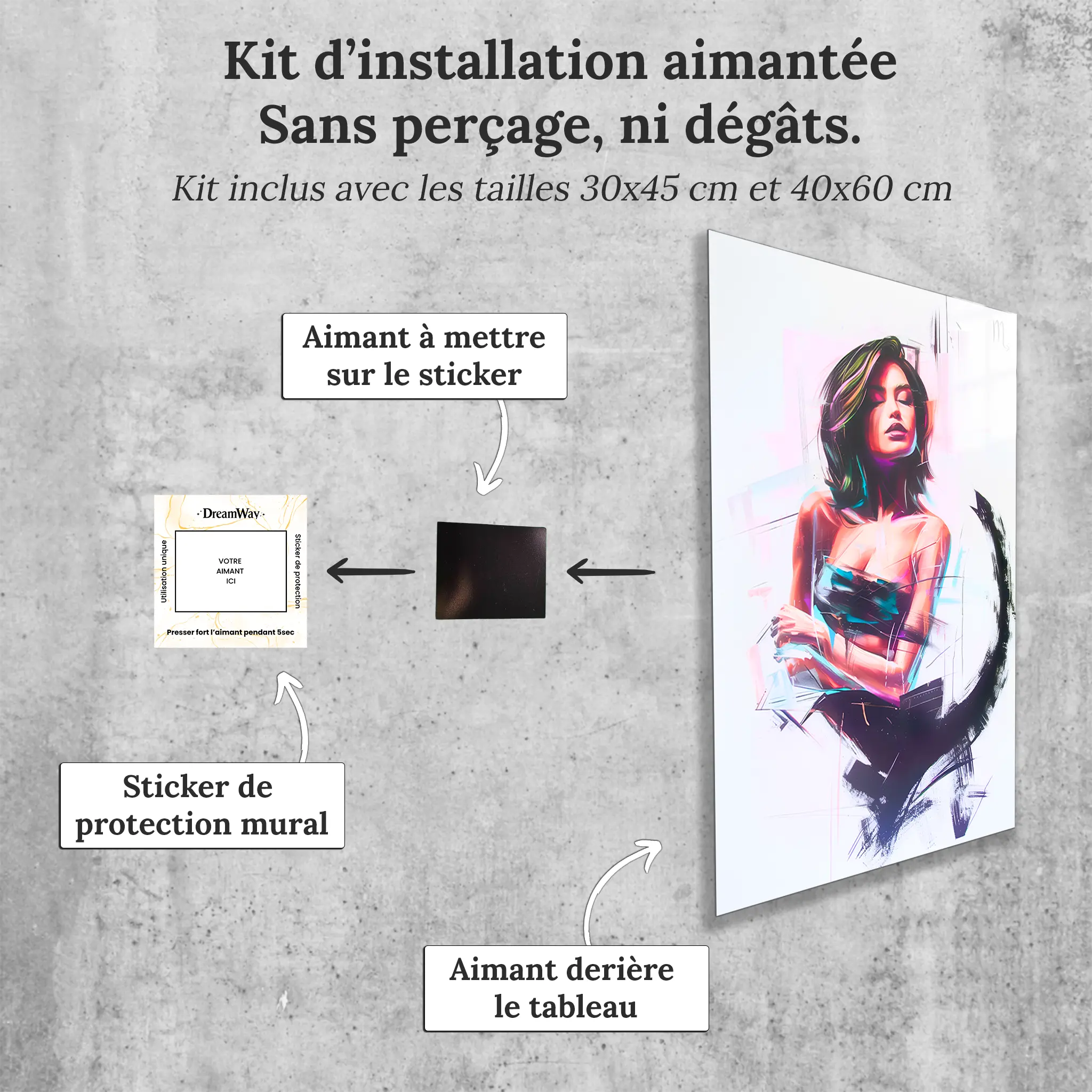 Tableau-Femme-Scorpion-avec-installation-aimantee | DreamWay