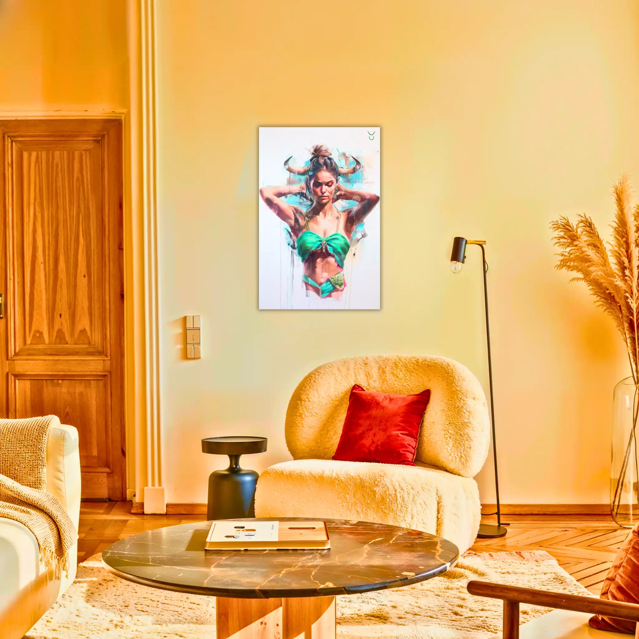 Tableau-Femme-Taureau-au-salon | DreamWay