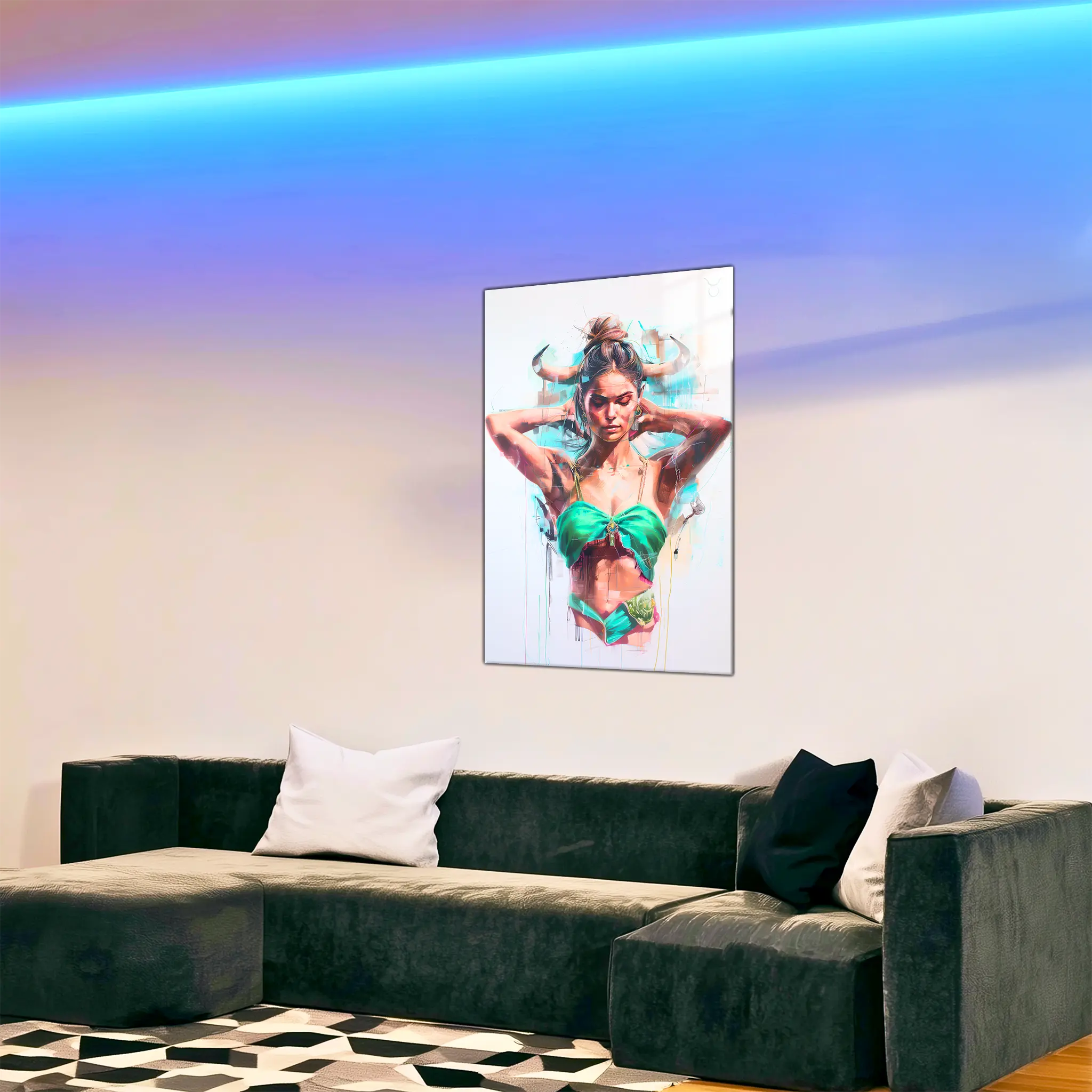 Tableau-Femme-Taureau-dans-le-salon | DreamWay