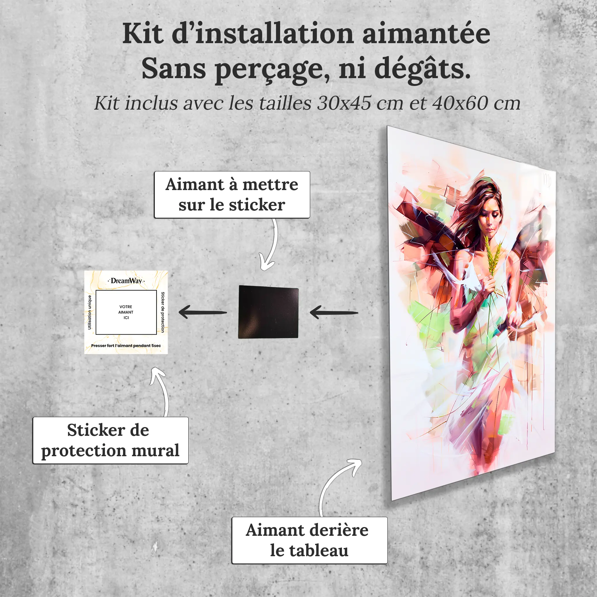 Tableau-Femme-Vierge-avec-installation-aimantee | DreamWay