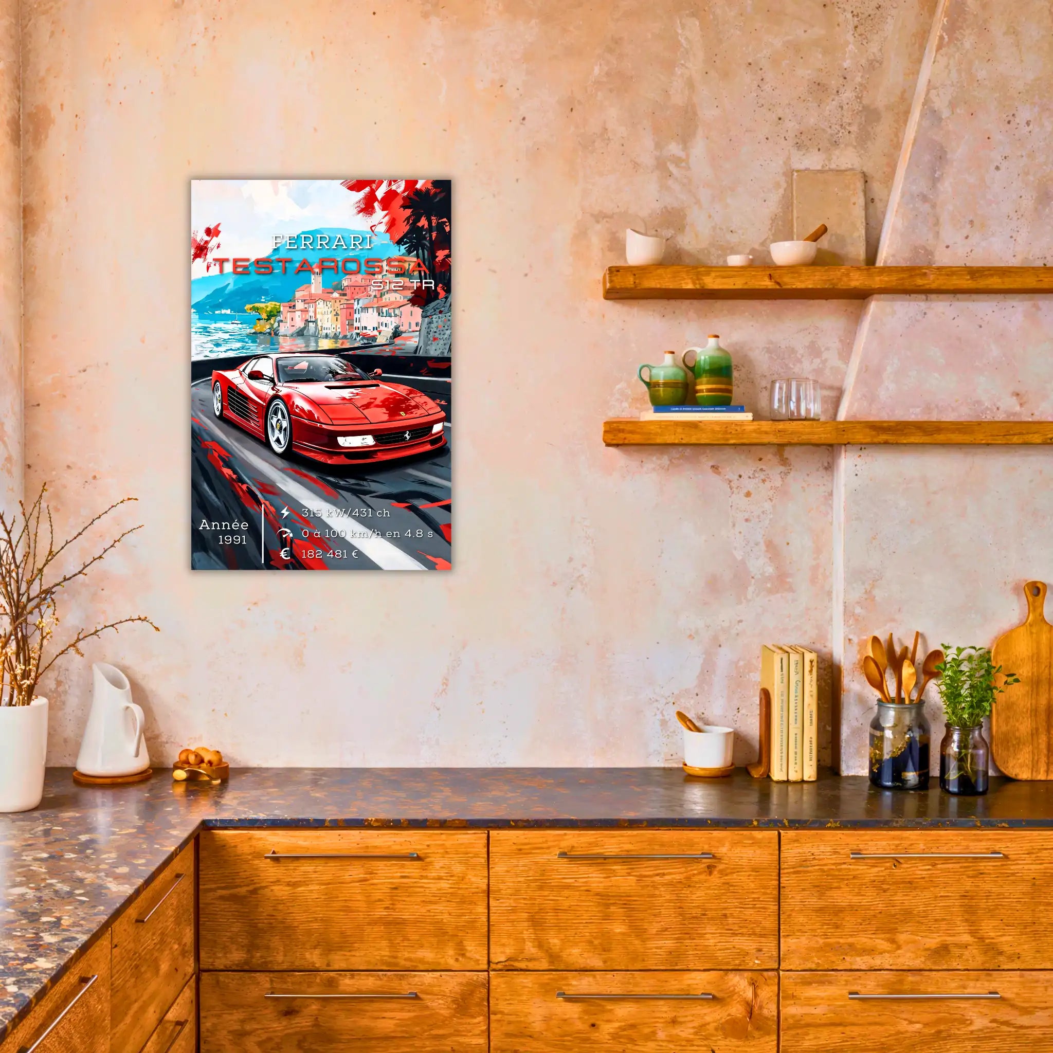 Tableau-Ferrari-Testarossa-512-TR-dans-la-cuisine | DreamWay