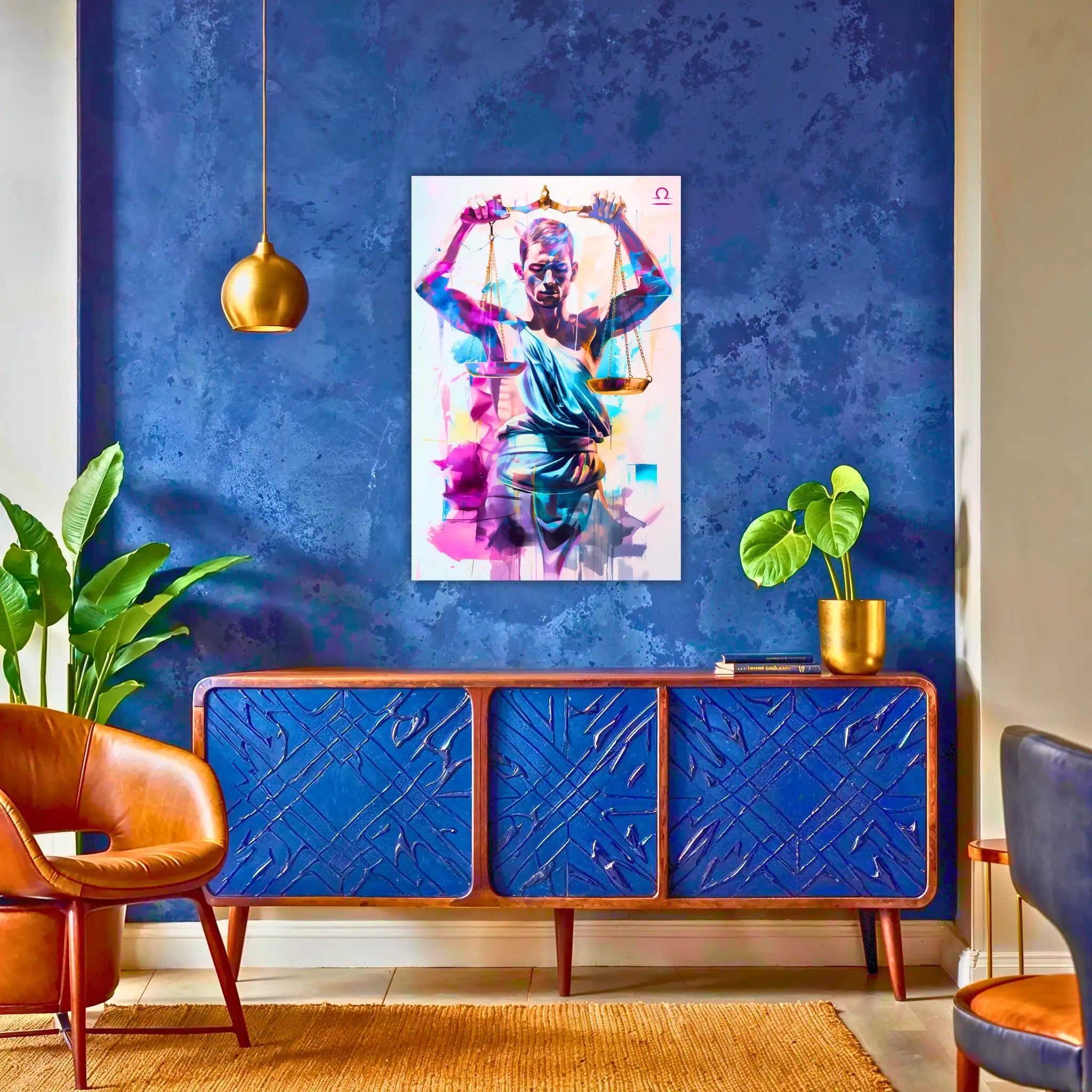 Tableau-Homme-Balance-au-dessus-du-buffet | DreamWay