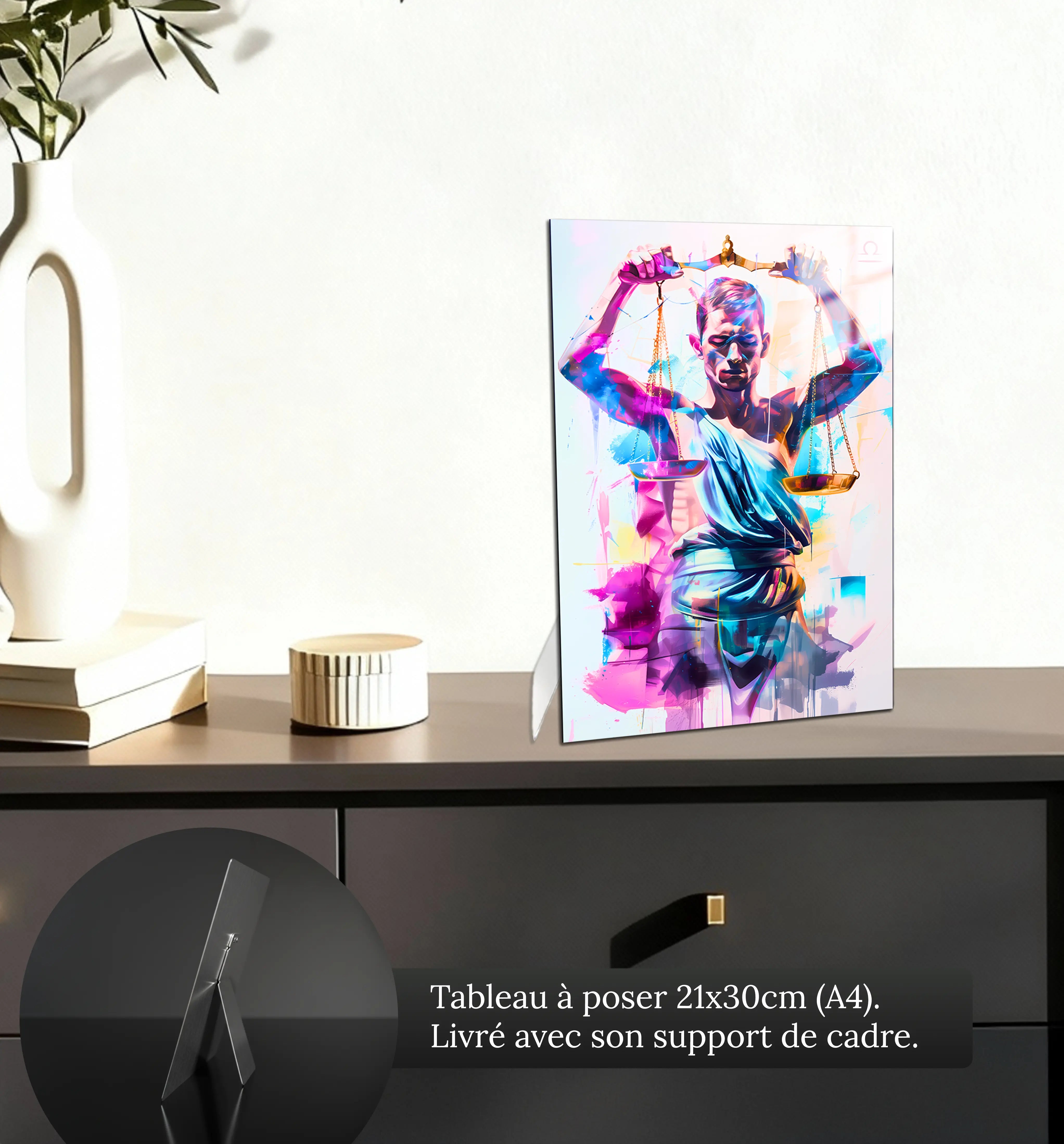 Tableau-Homme-Balance-petit-format-a-poser-sur-meuble | DreamWay