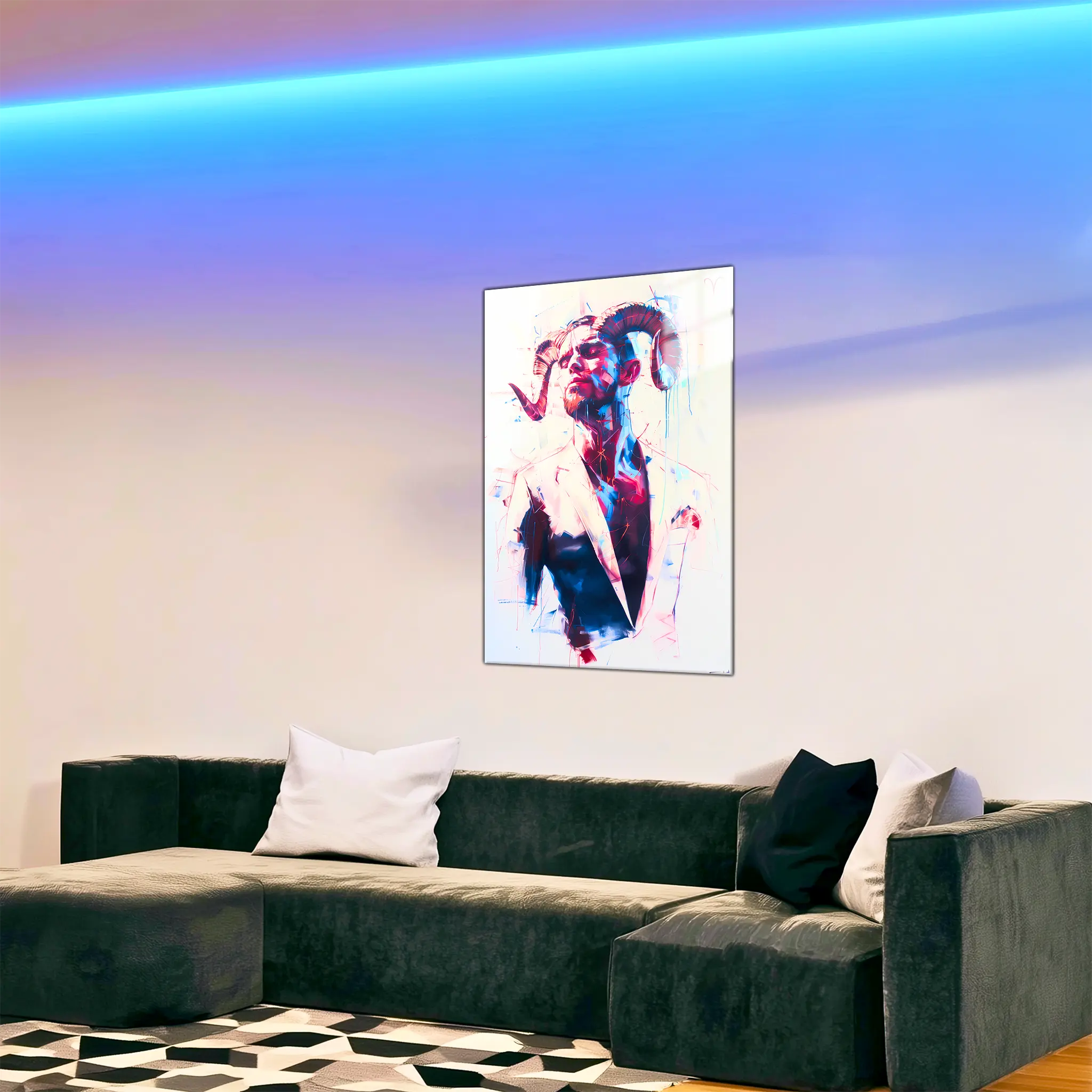 Tableau-Homme-Belier-dans-le-salon | DreamWay
