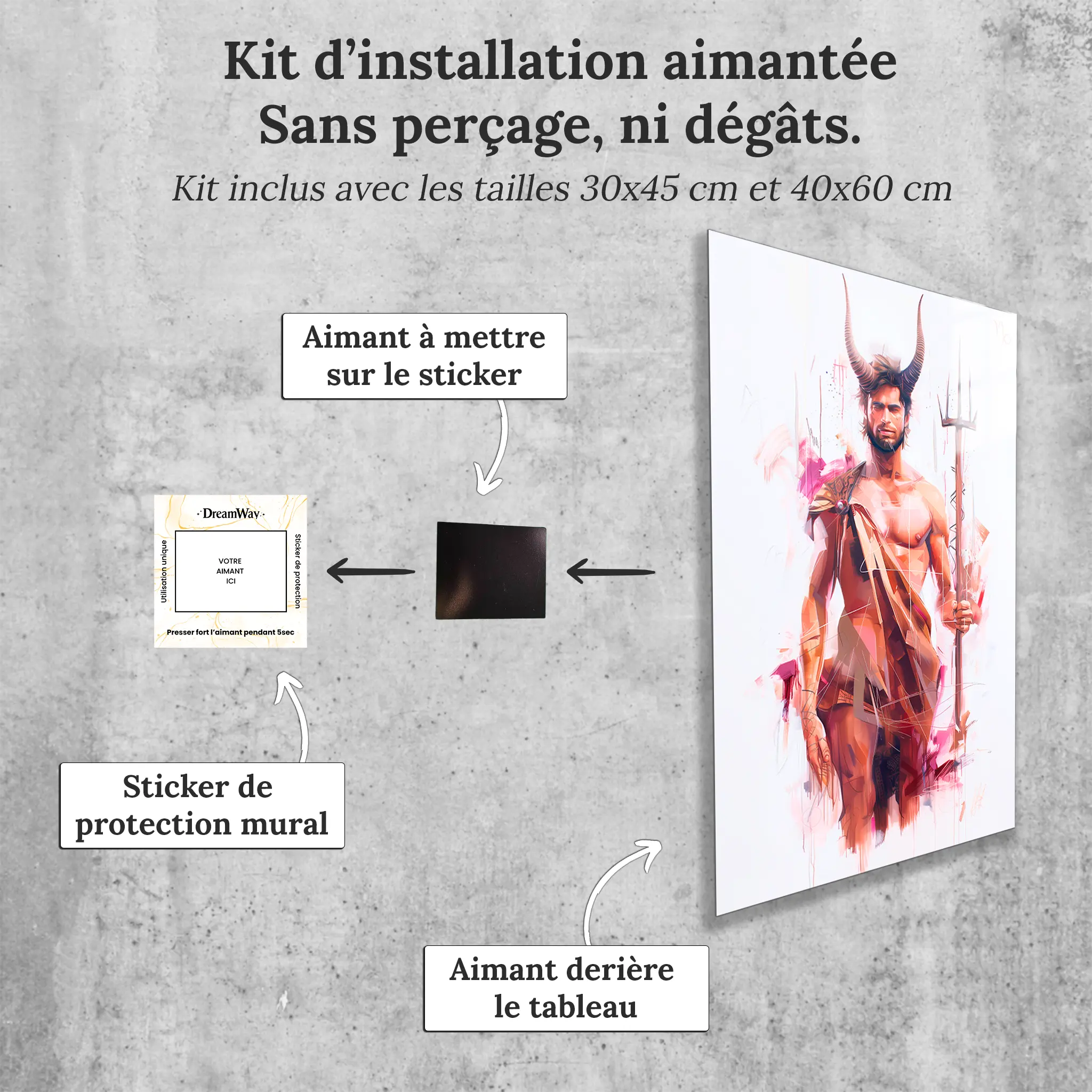 Tableau-Homme-Capricorne-avec-installation-aimantee | DreamWay