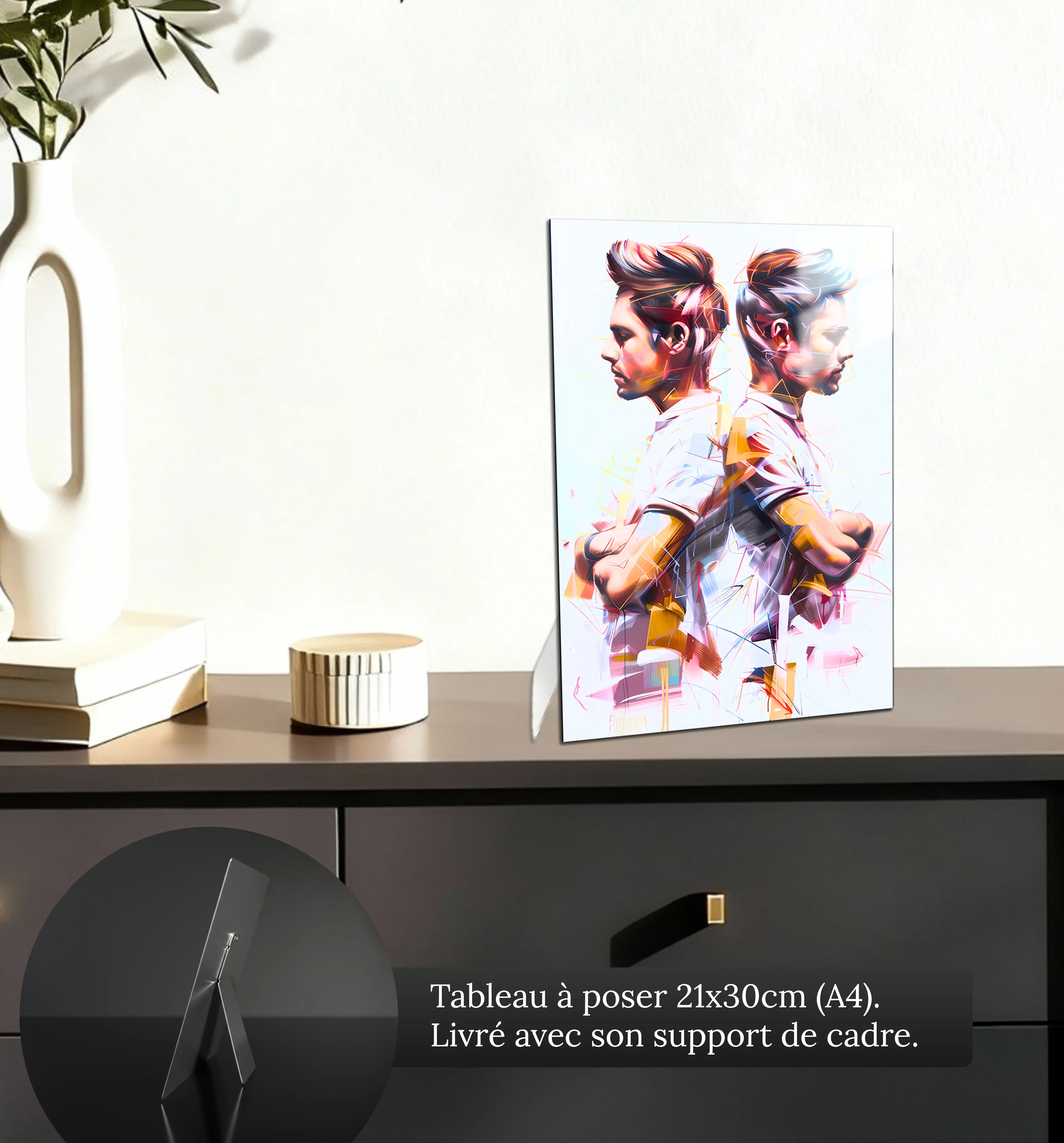 Tableau-Homme-Gemeau-petit-format-a-poser-sur-meuble | DreamWay