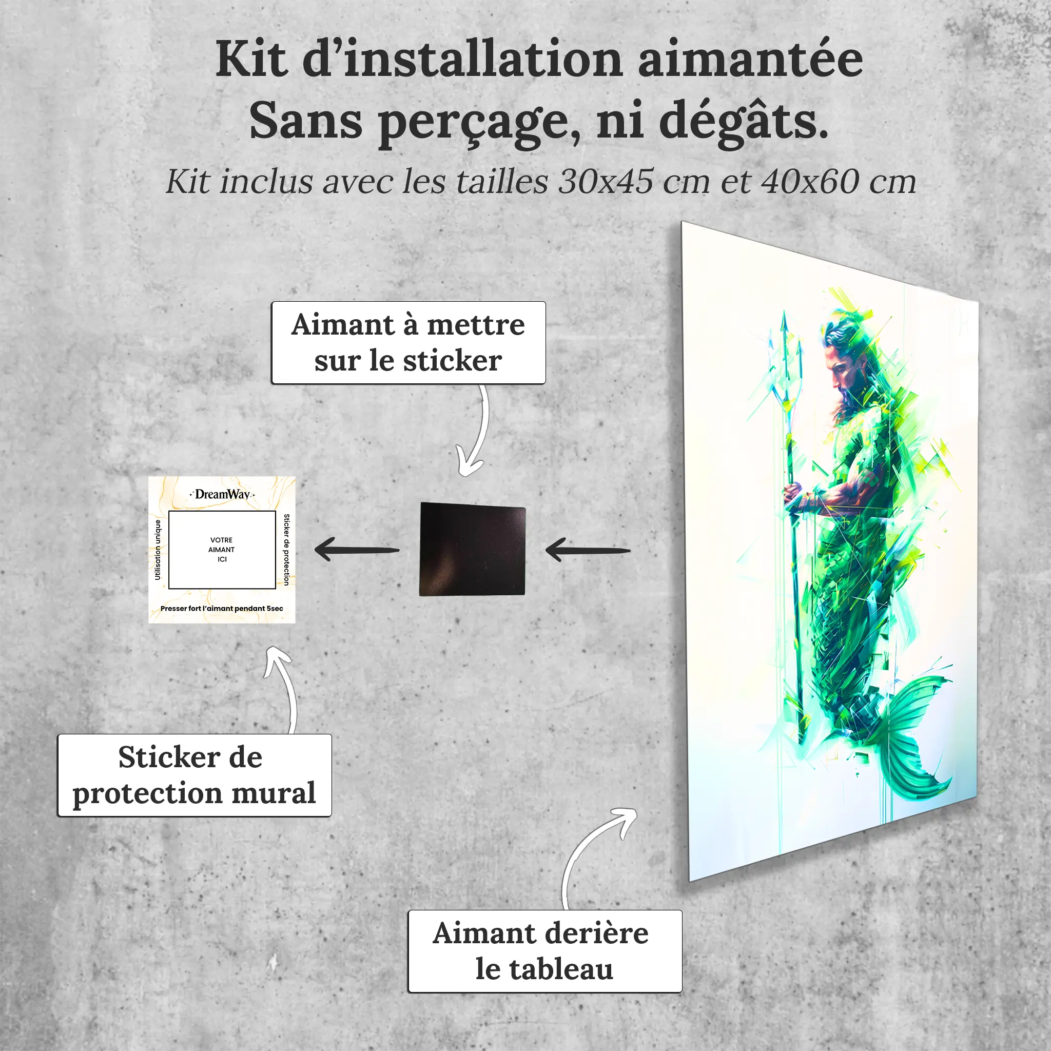 Tableau-Homme-Poisson-avec-installation-aimantee | DreamWay