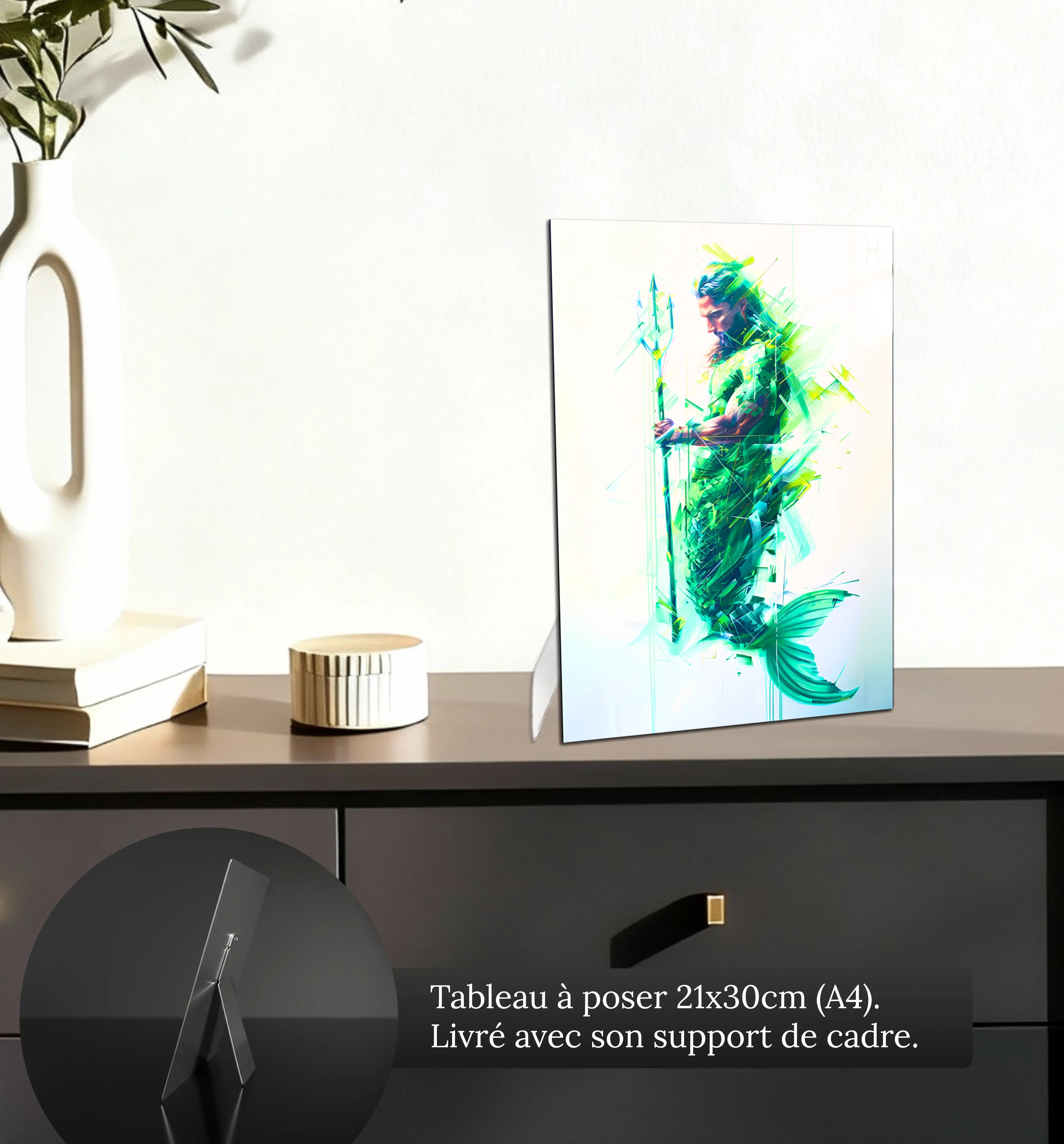 Tableau-Homme-Poisson-petit-format-a-poser-sur-meuble | DreamWay