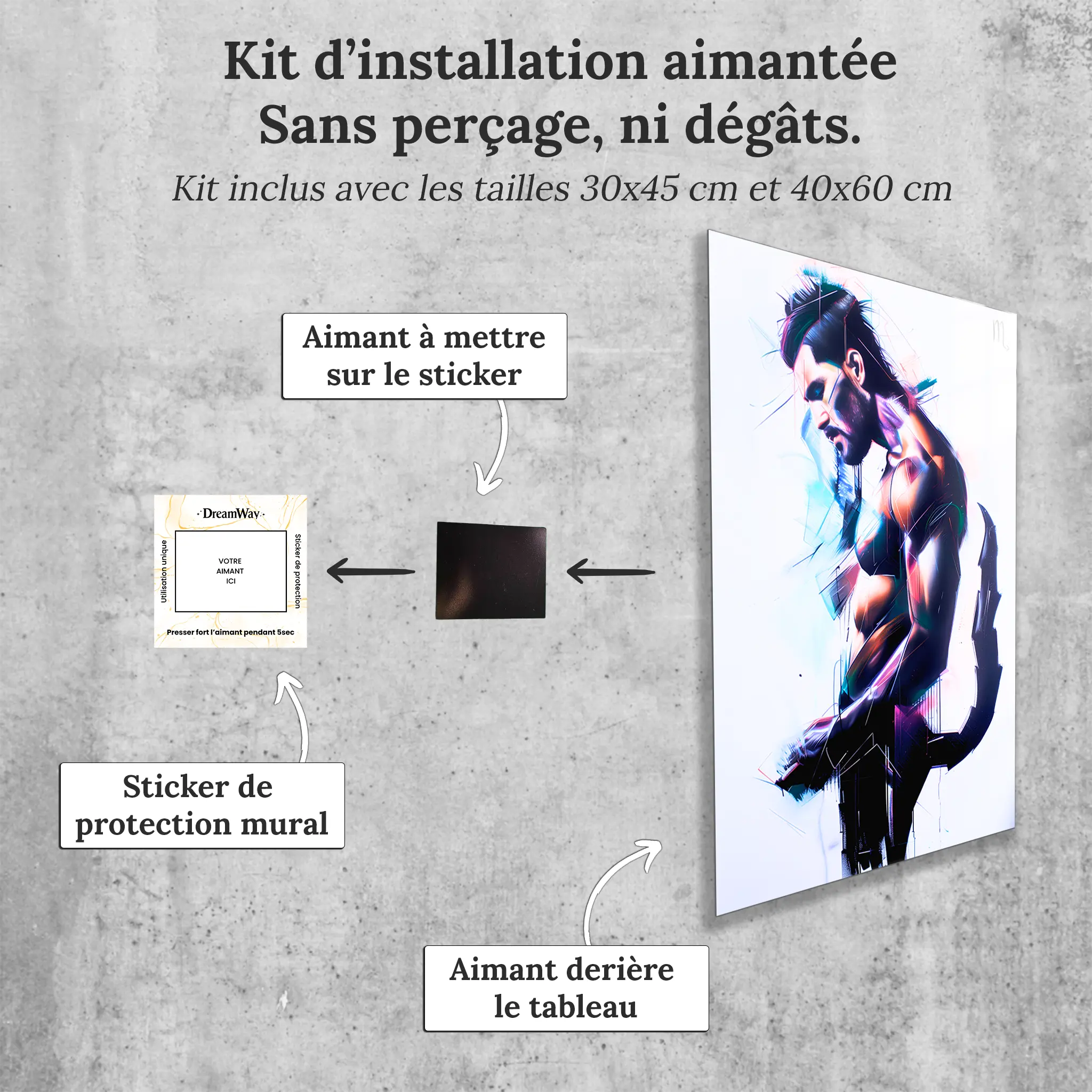 Tableau-Homme-Scorpion-avec-installation-aimantee | DreamWay