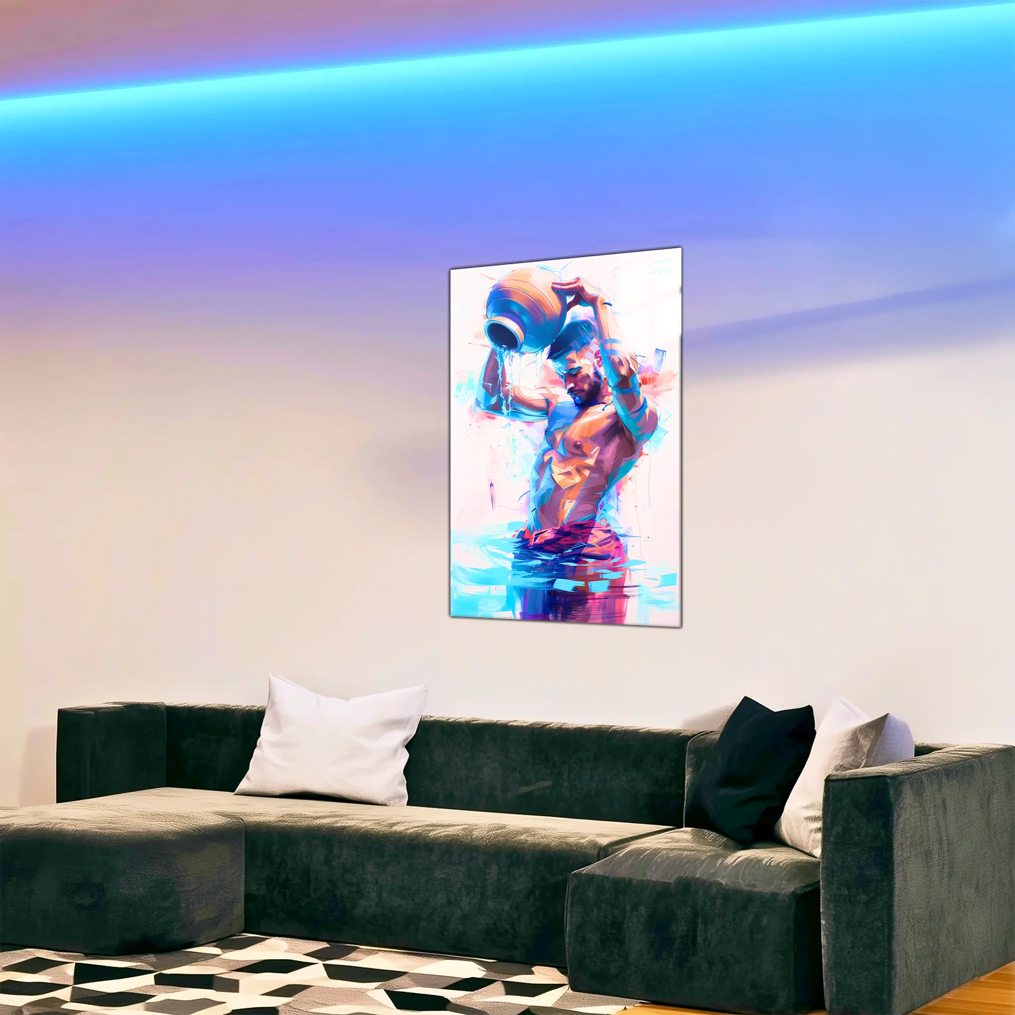 Tableau-Homme-Verseau-dans-le-salon | DreamWay