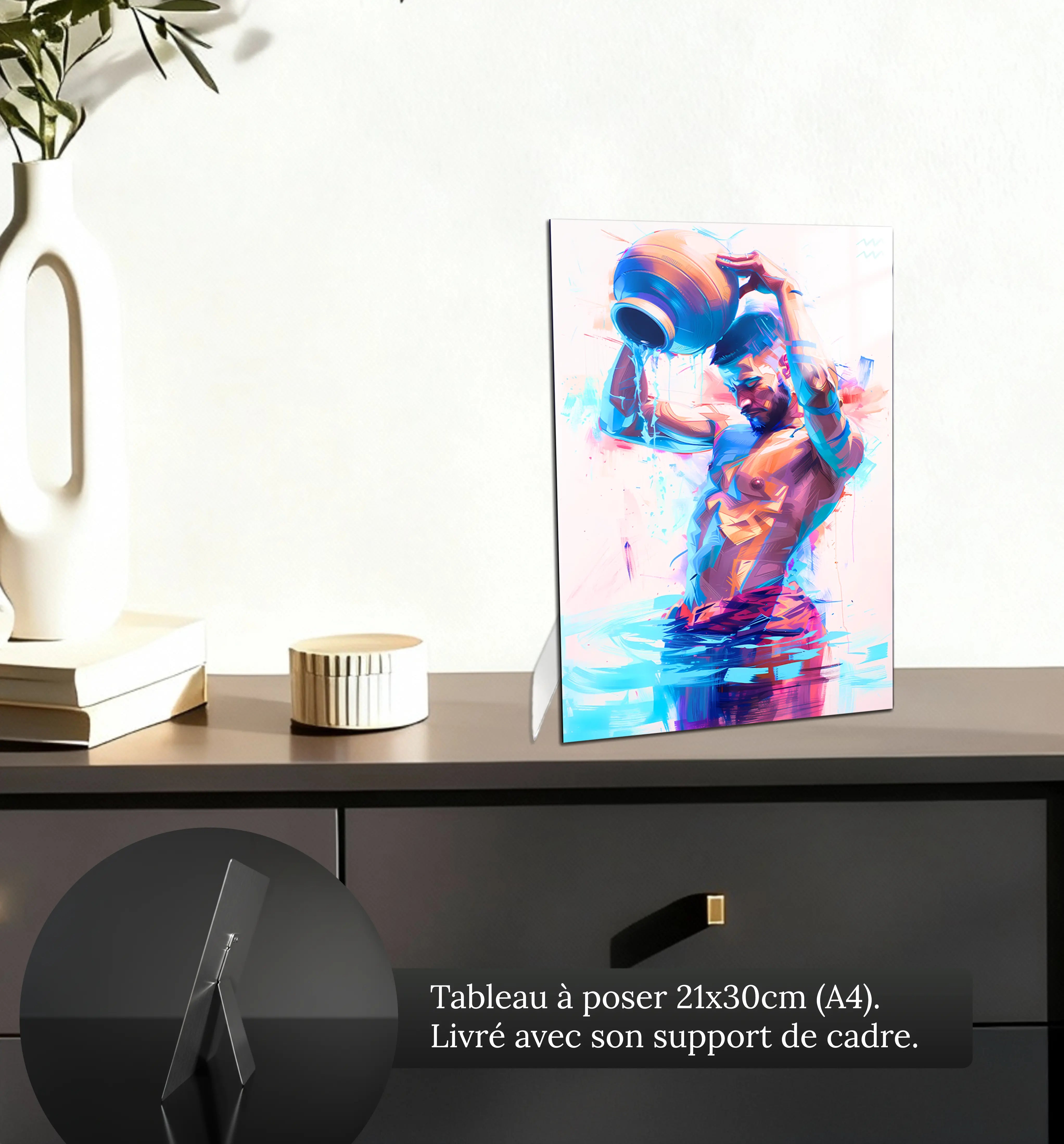 Tableau-Homme-Verseau-petit-format-a-poser-sur-meuble | DreamWay