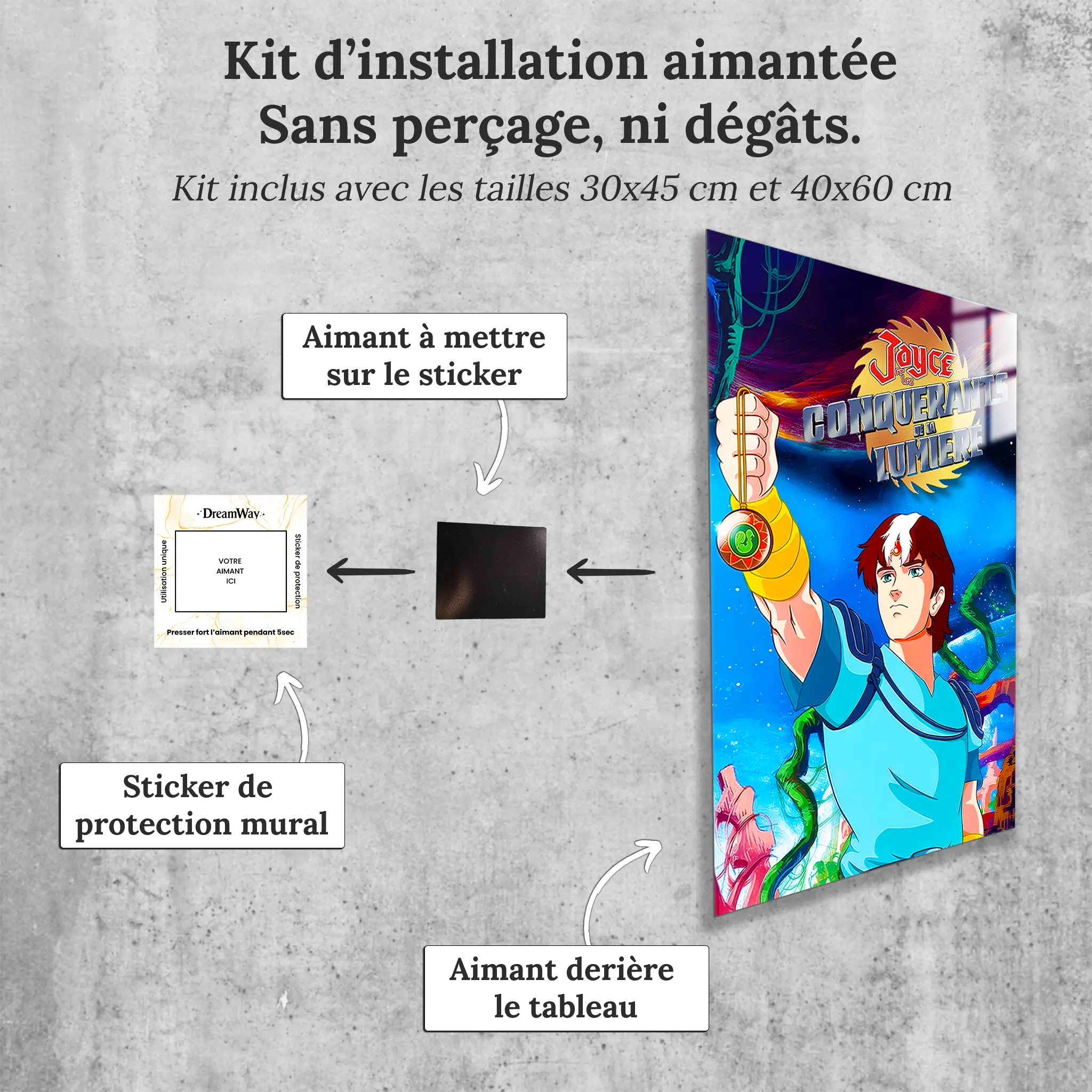Tableau-Jayce-et-les-conquerants-de-la-lumiere-affiche-avec-installation-aimantee | DreamWay
