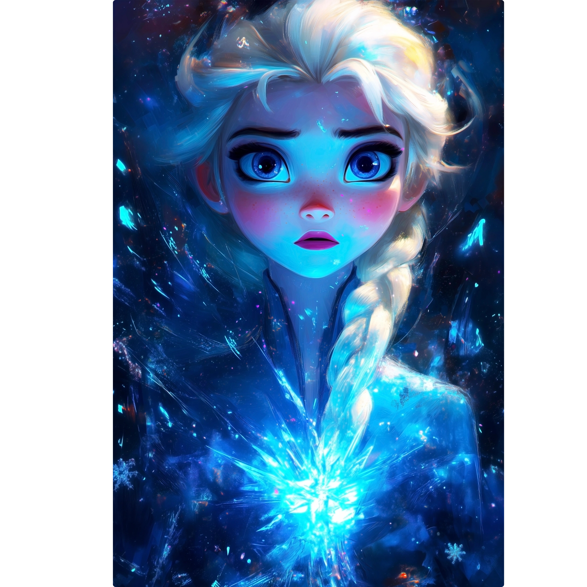 Tableau La Reine Des Neiges Elsa Neige Lumineuse