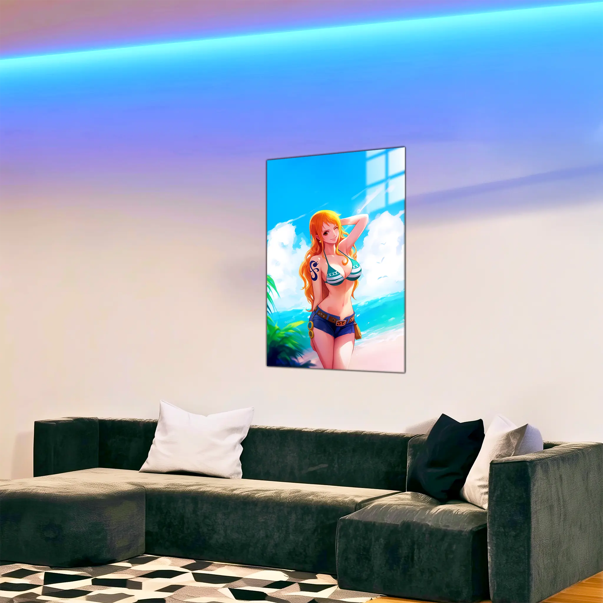 Tableau-One-piece-Nami-a-la-plage-dans-le-salon | DreamWay