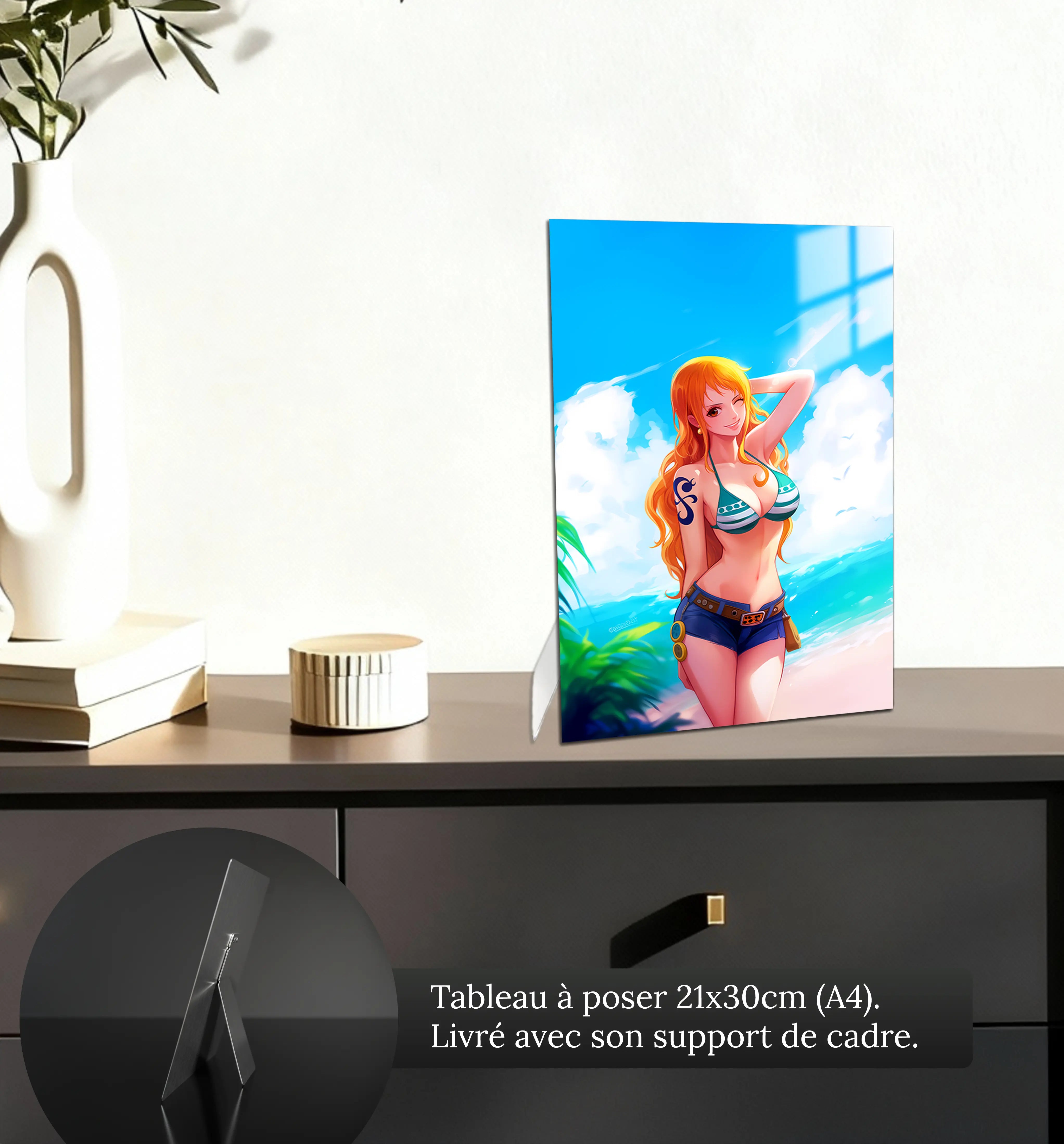 Tableau-One-piece-Nami-a-la-plage-petit-format-a-poser-sur-meuble | DreamWay