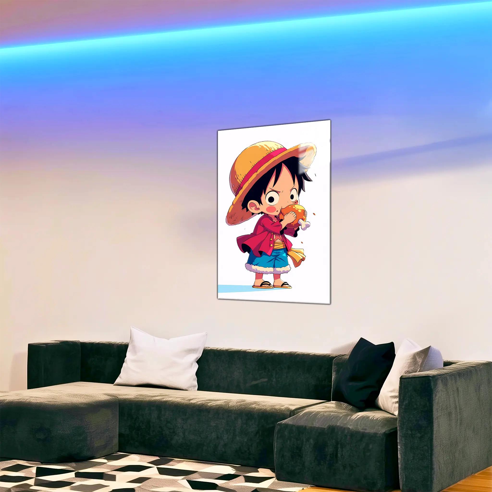 Tableau-One-piece-chibi-Luffy-dans-le-salon | DreamWay