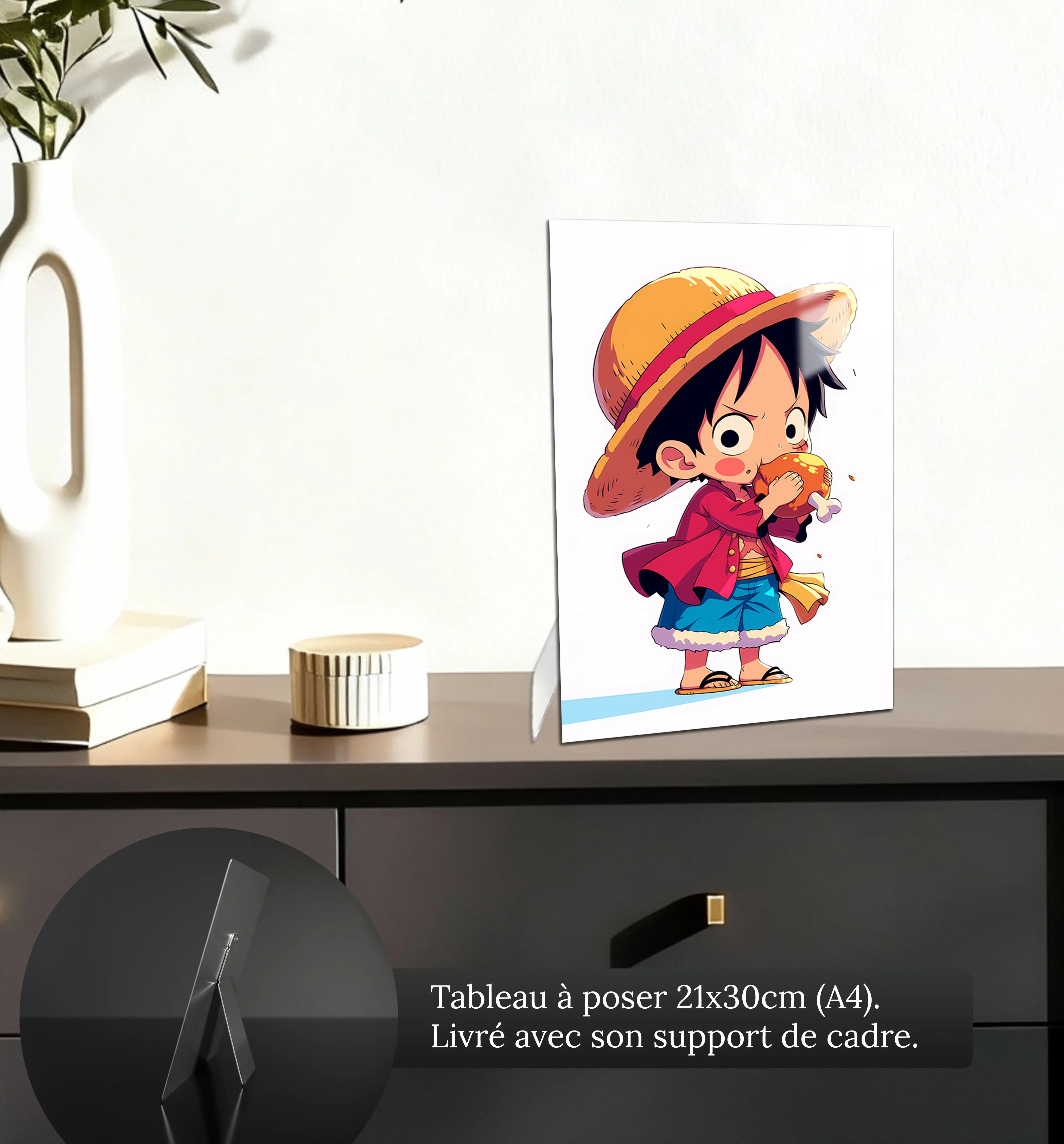 Tableau-One-piece-chibi-Luffy-petit-format-a-poser-sur-meuble | DreamWay