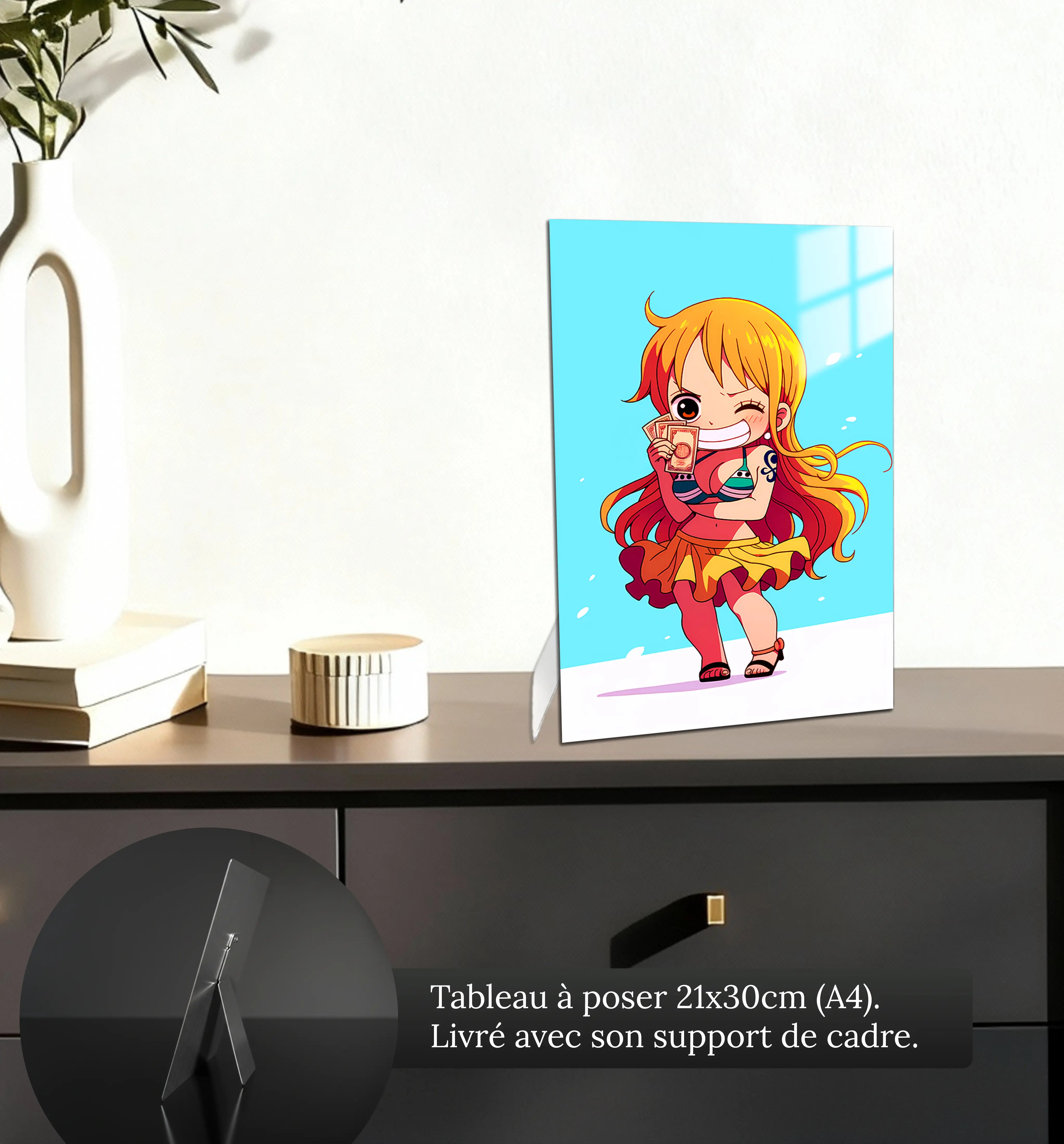 Tableau-One-piece-chibi-Nami-petit-format-a-poser-sur-meuble | DreamWay