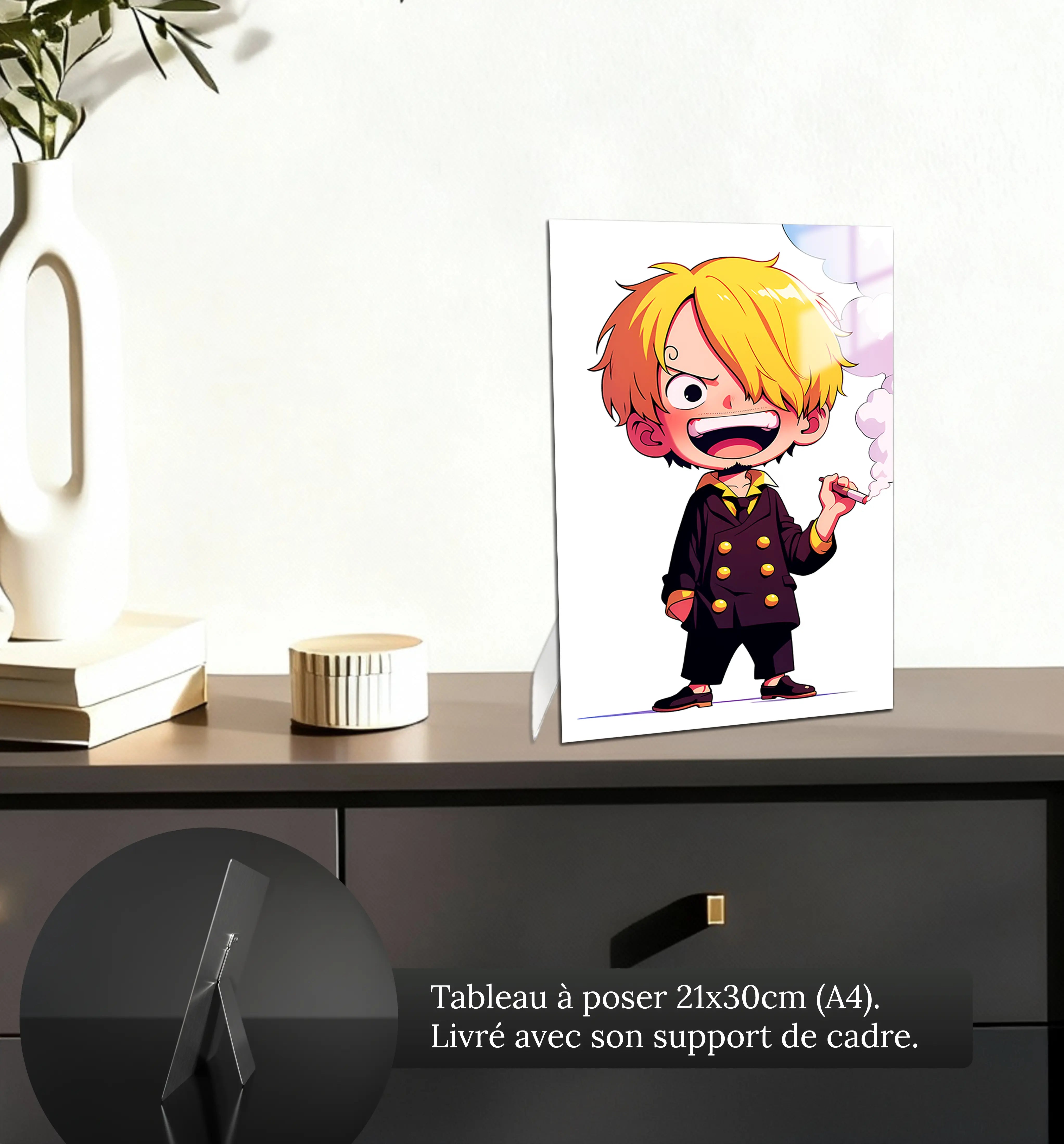 Tableau-One-piece-chibi-Sanji-petit-format-a-poser-sur-meuble | DreamWay