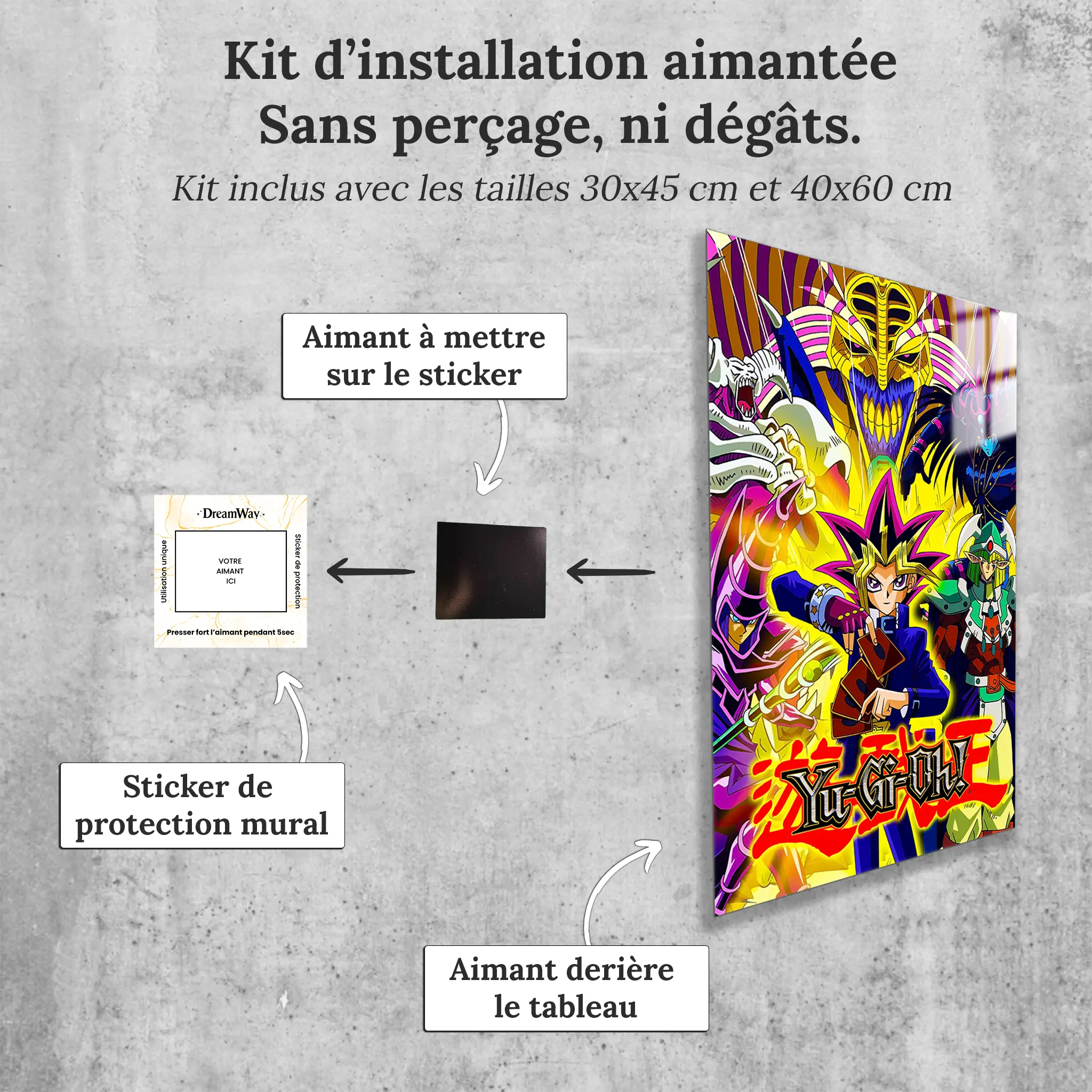Tableau-Yu-Gi-Oh-avec-installation-aimantee | DreamWay