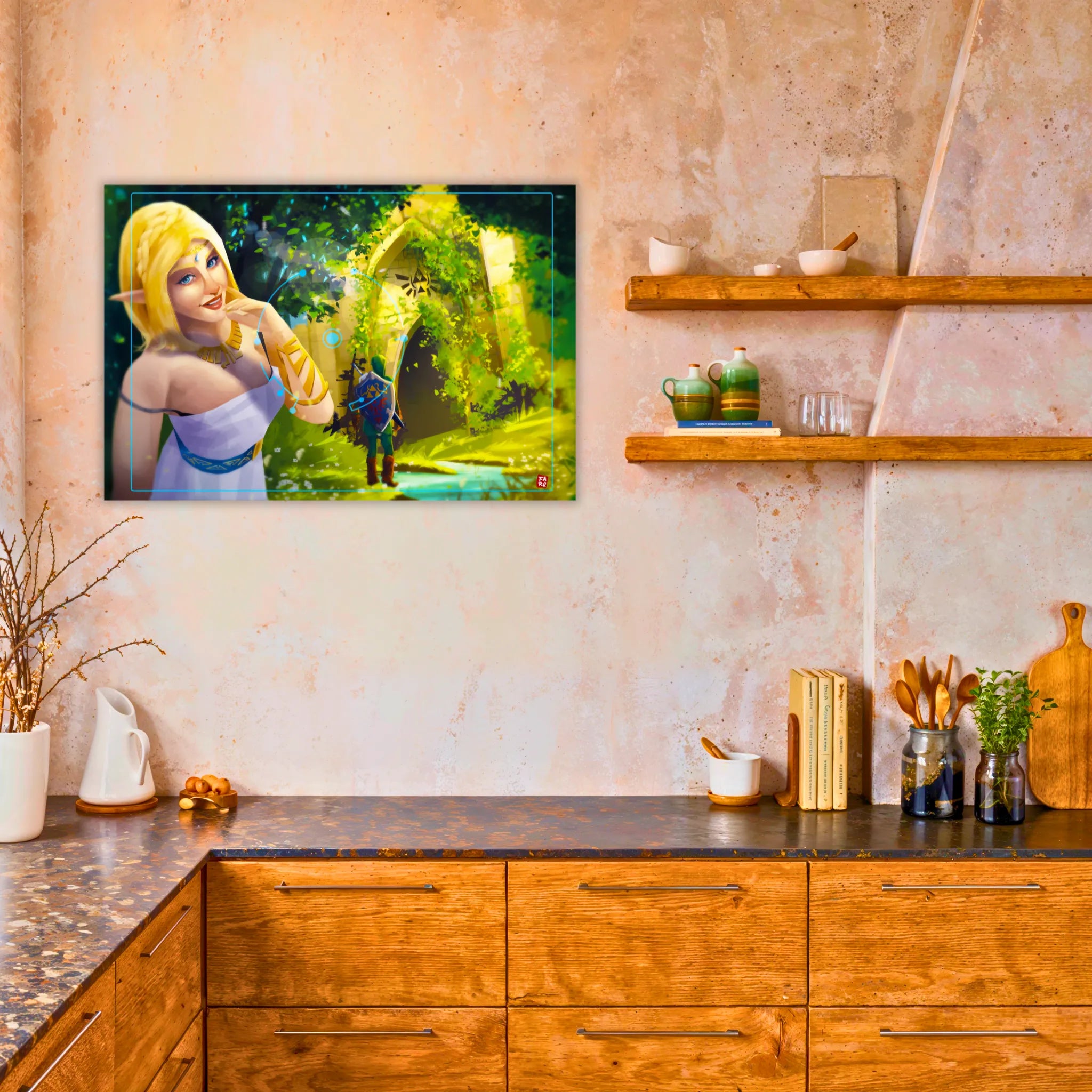 Tableau Zelda et Link en Photo
