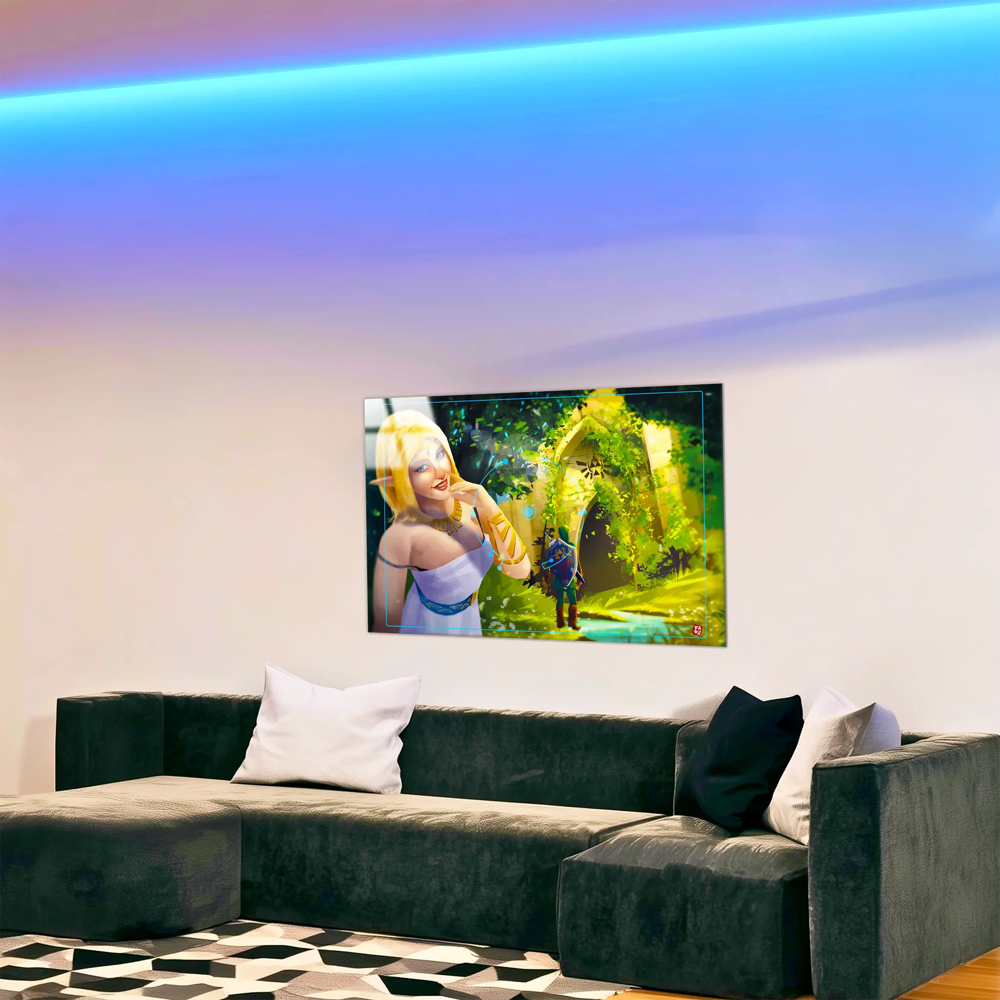 Tableau-Zelda-et-link-en-photo-dans-le-salon | DreamWay