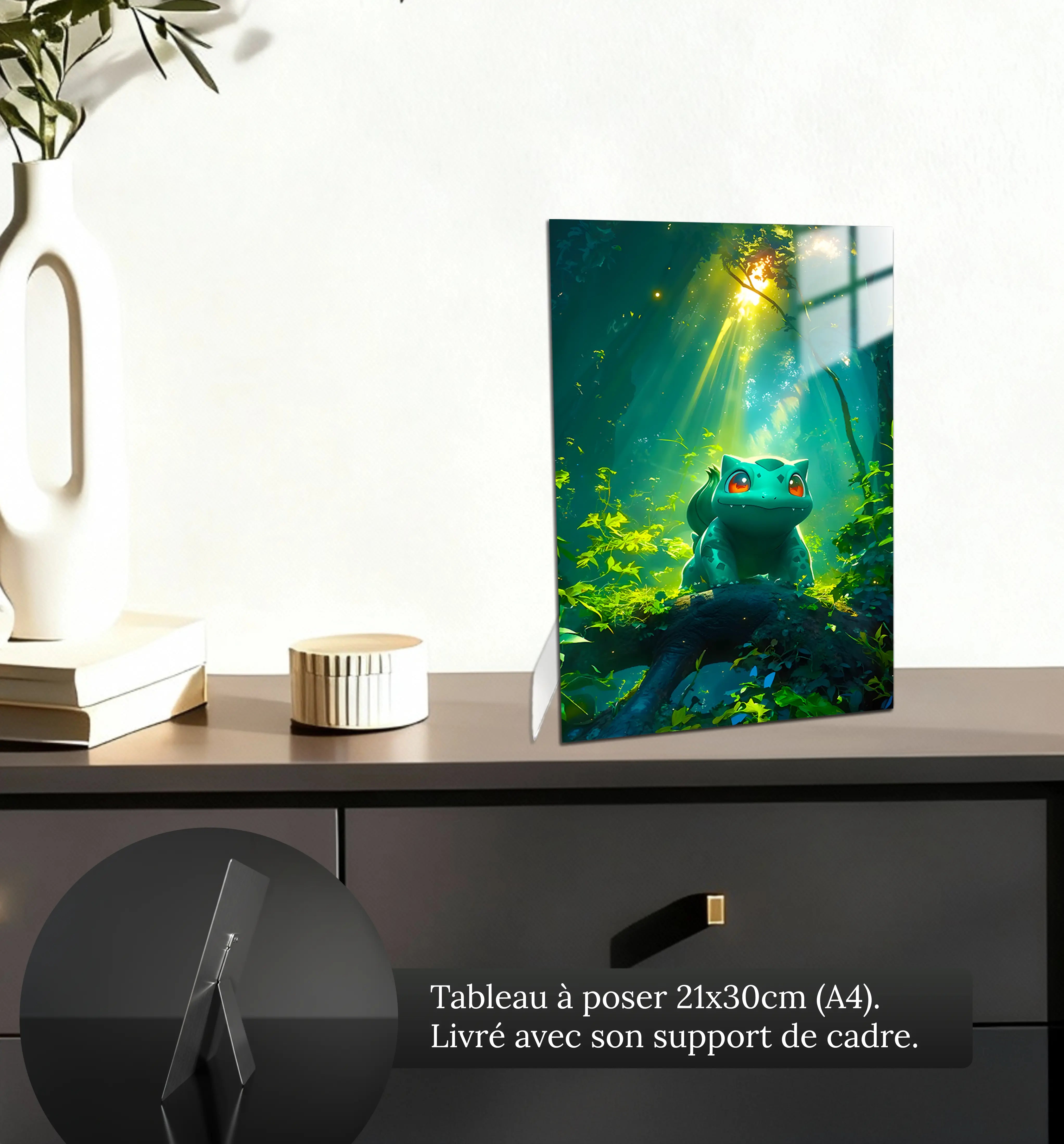 Tableau-bulbizarre-foret-paisible-petit-format-a-poser-sur-meuble | DreamWay