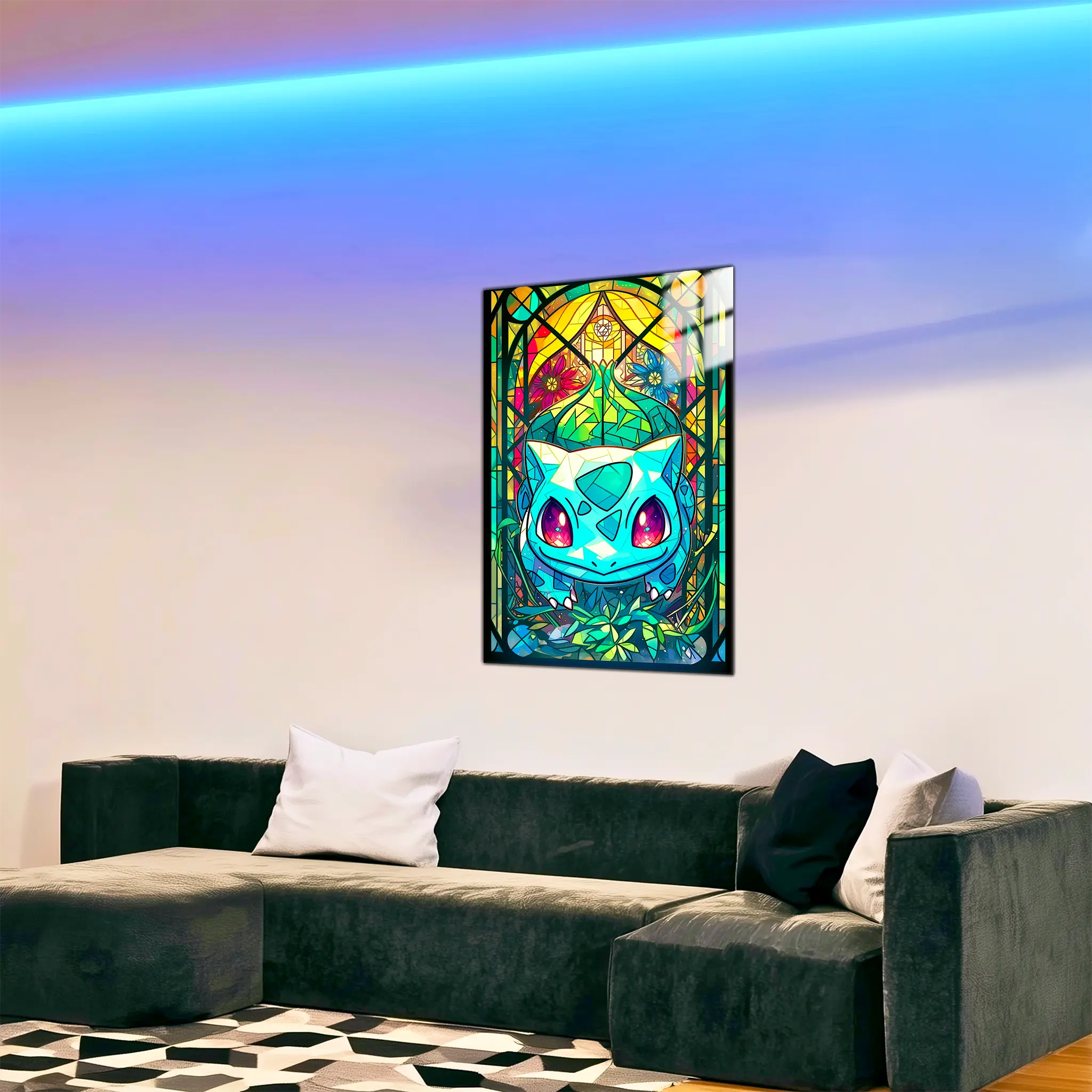 Tableau-bulbizarre-vitrail-dans-le-salon | DreamWay