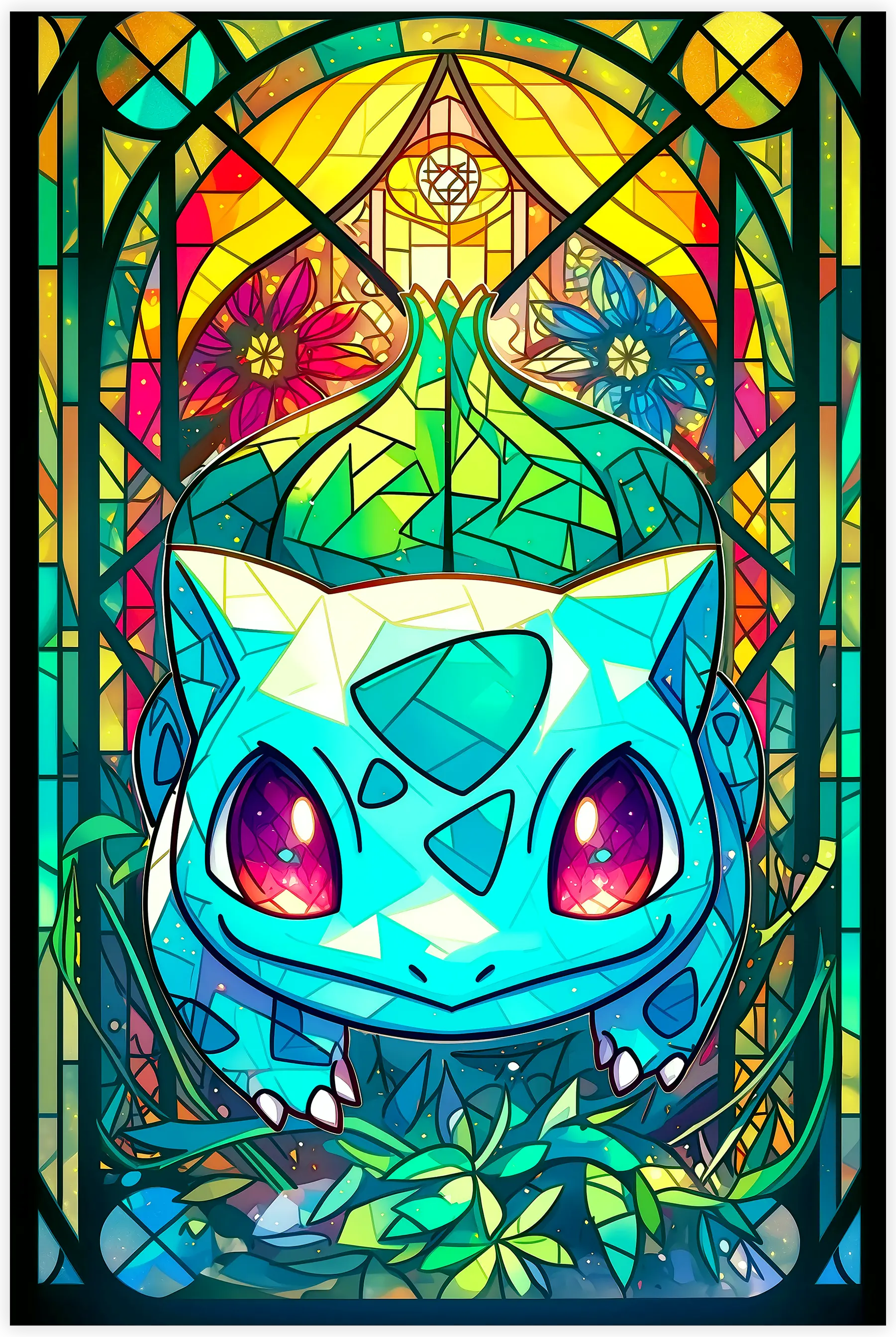 Tableau Pokémon Bulbizarre Vitrail