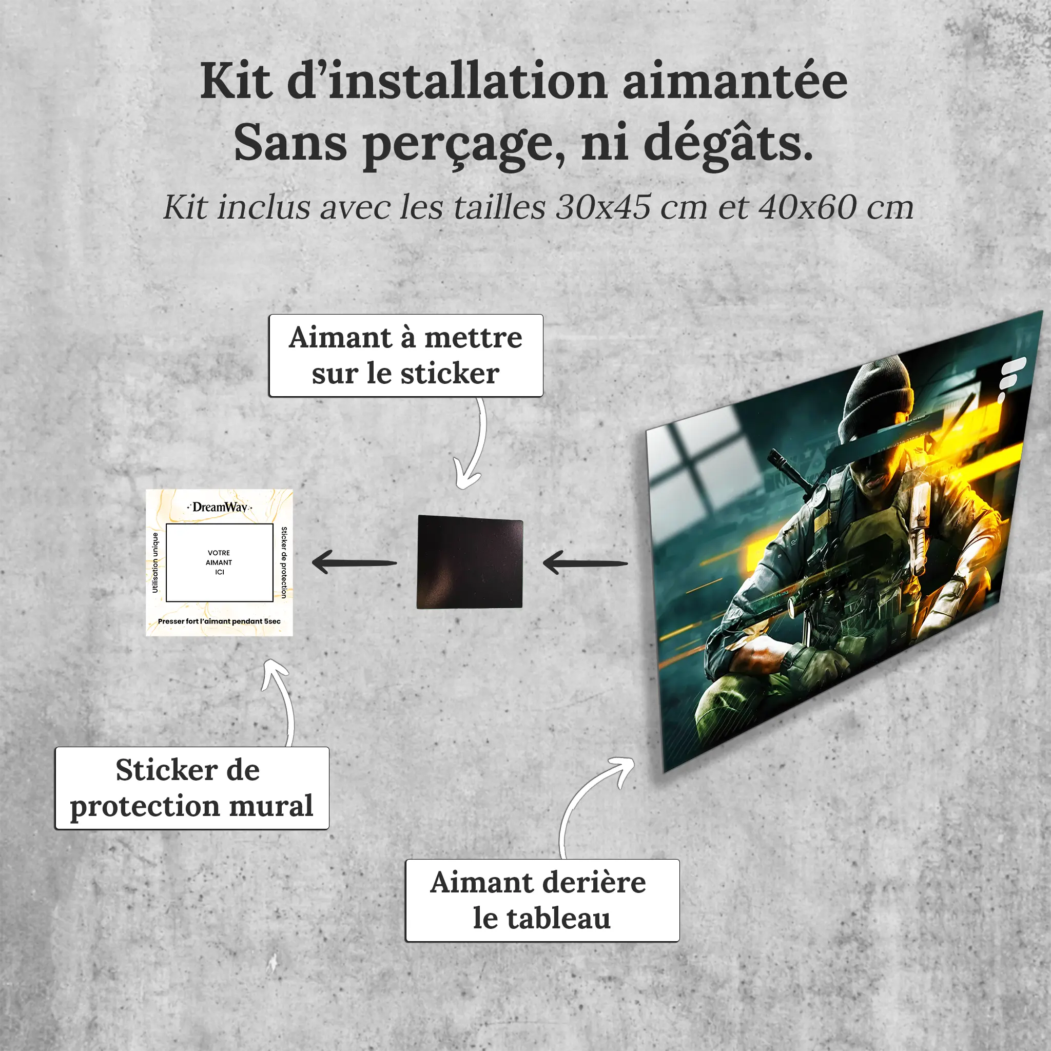 Tableau-call-of-duty-bo6-avec-installation-aimantee | DreamWay