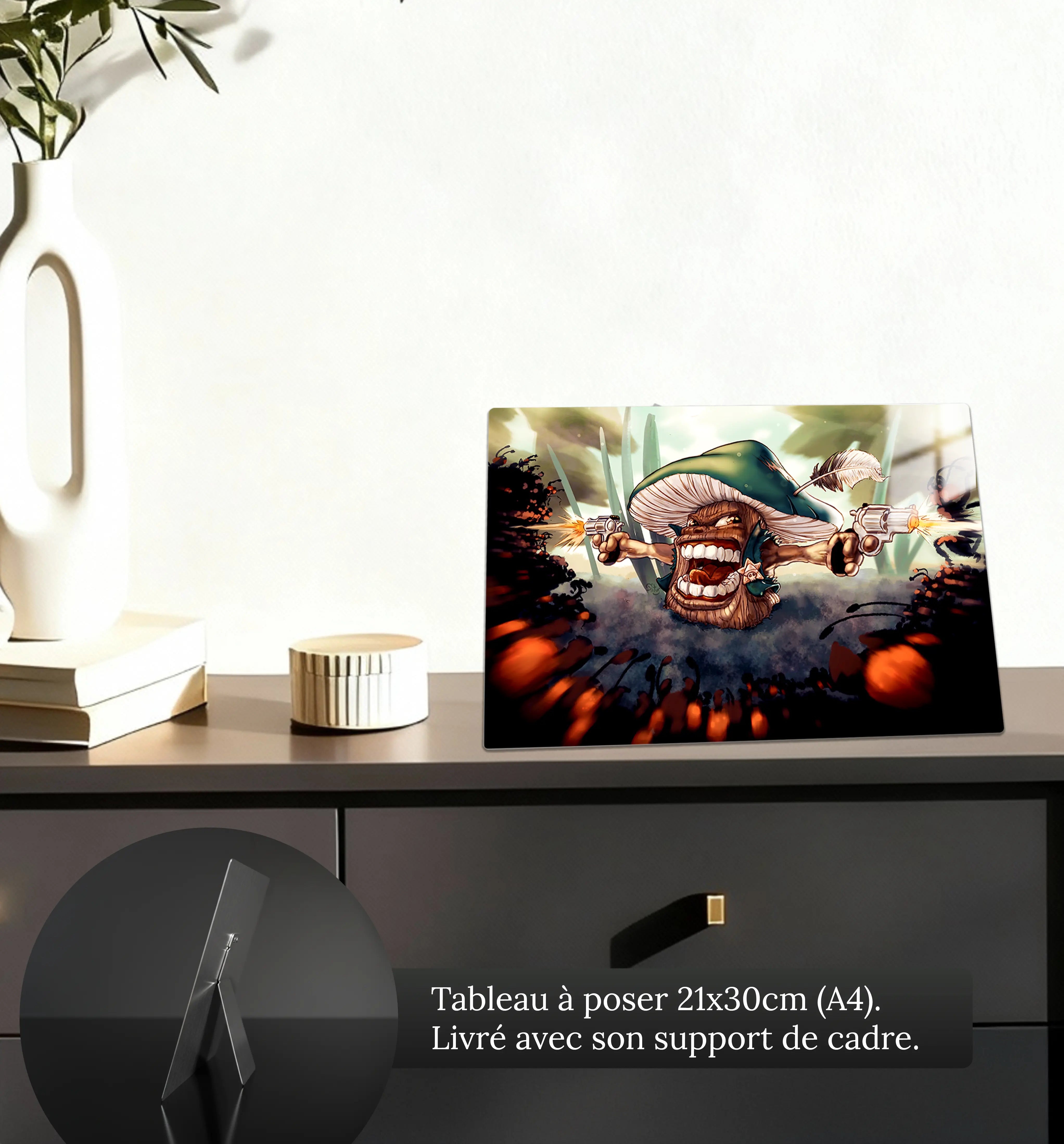 Tableau-champignon-sherif-petit-format-a-poser-sur-meuble | DreamWay