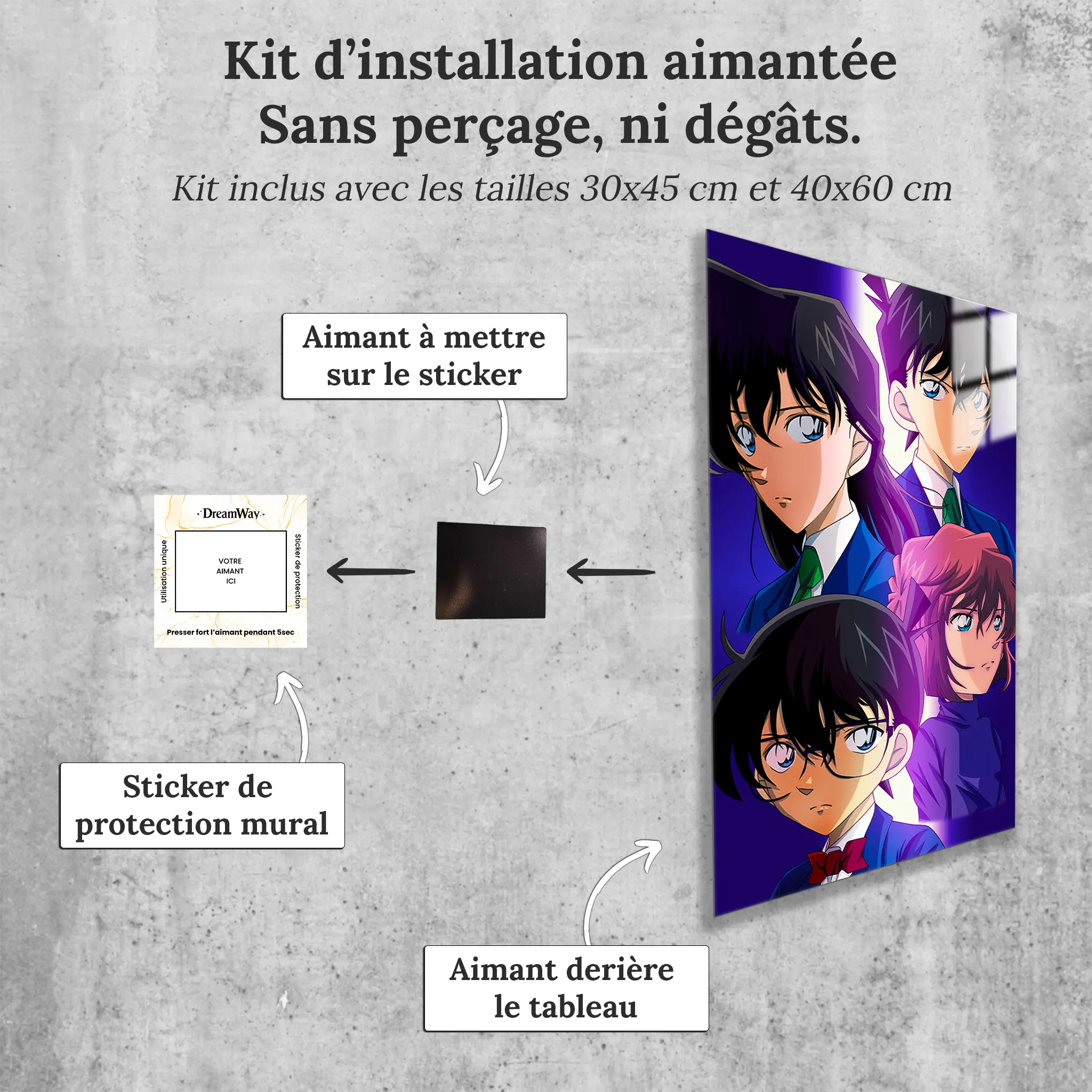 Tableau-detective-Conan-avec-installation-aimantee | DreamWay