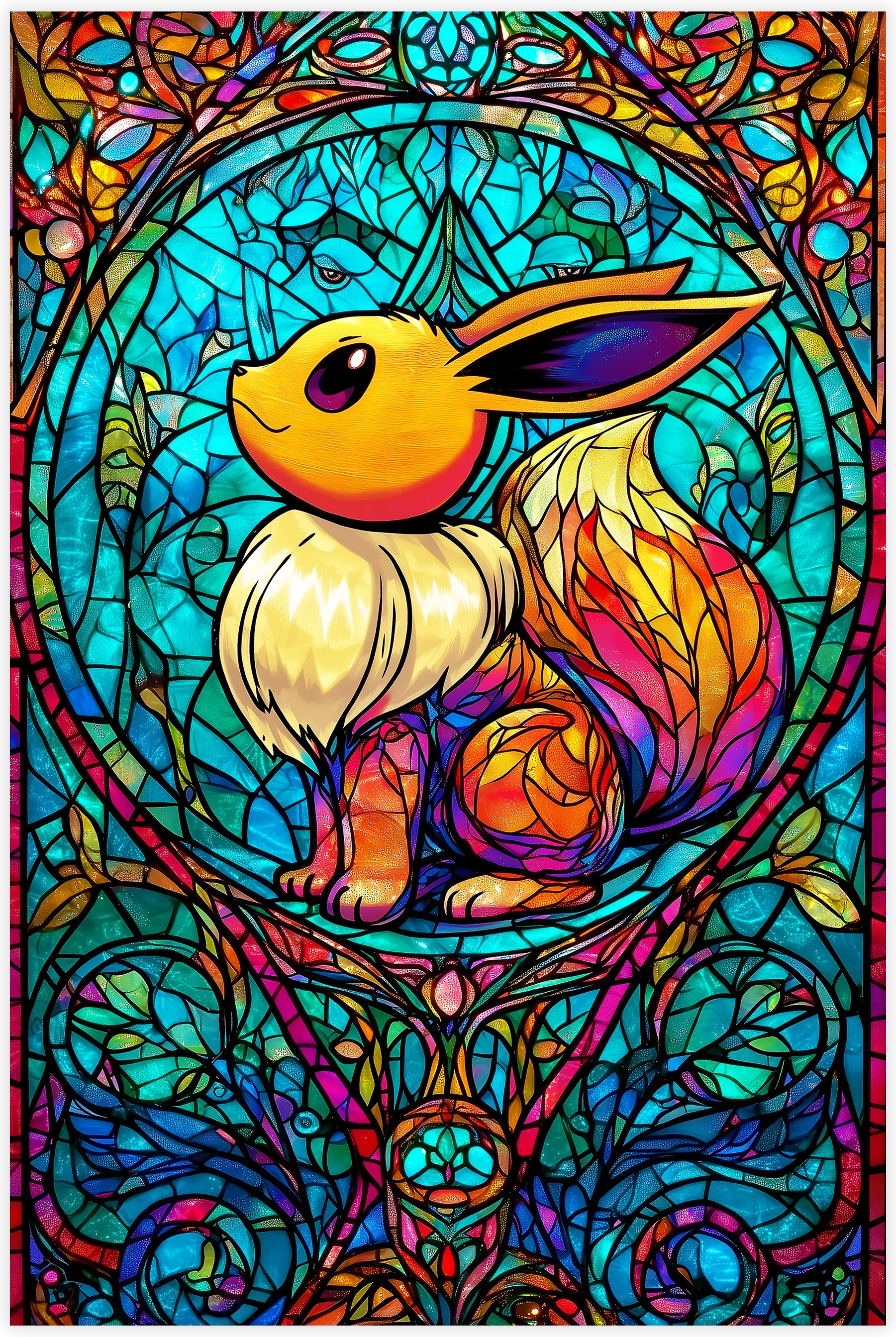 Tableau Pokémon Évoli Vitrail
