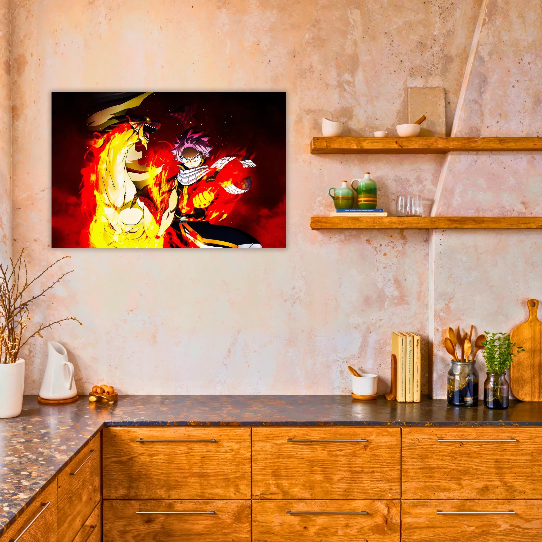 Tableau-fairy-tail-natsu-et-dragnir-dans-la-cuisine | DreamWay