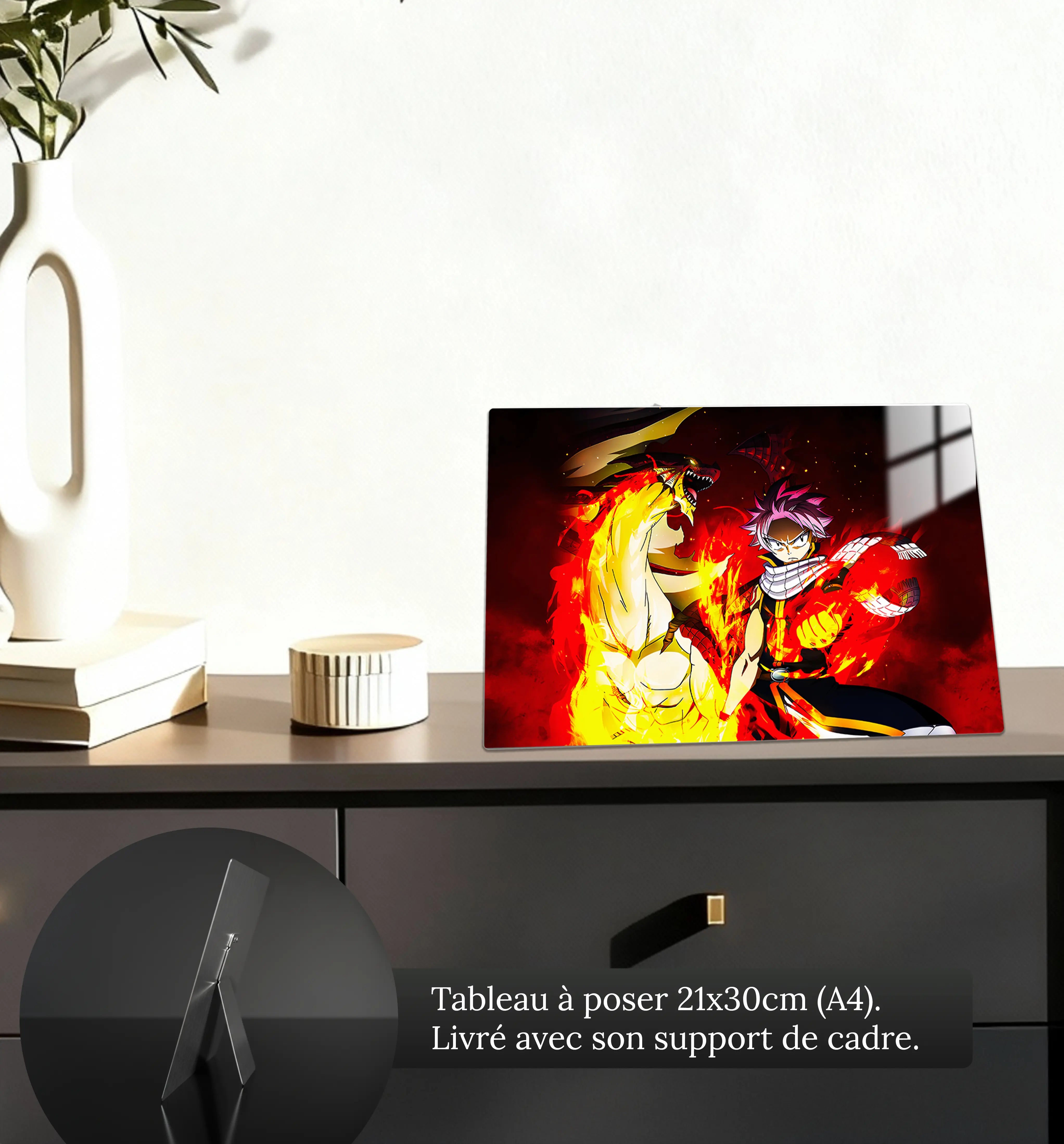 Tableau-fairy-tail-natsu-et-dragnir-petit-format-a-poser-sur-meuble | DreamWay