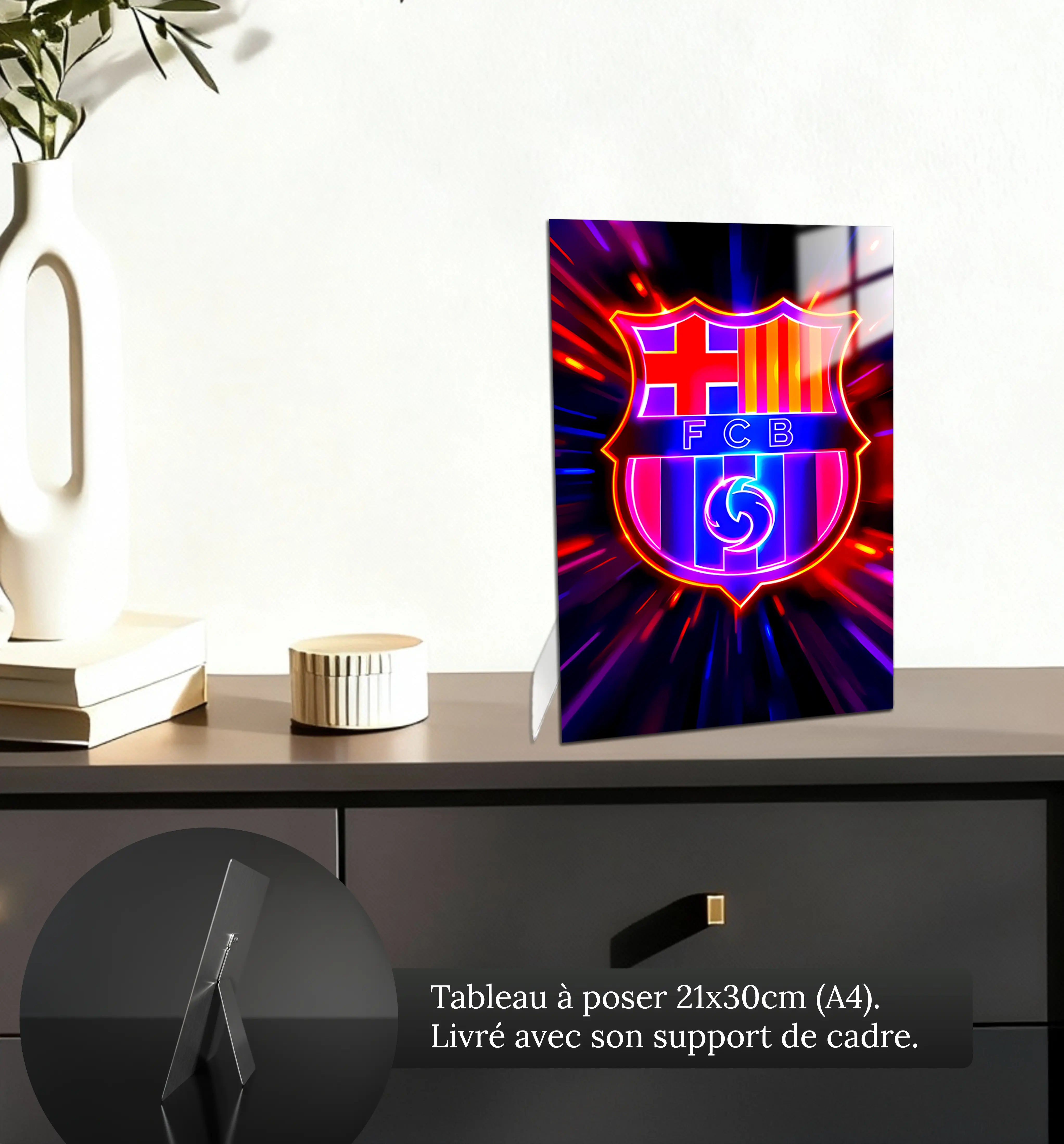 Tableau-fc-barcelone-colore-petit-format-a-poser-sur-meuble | DreamWay